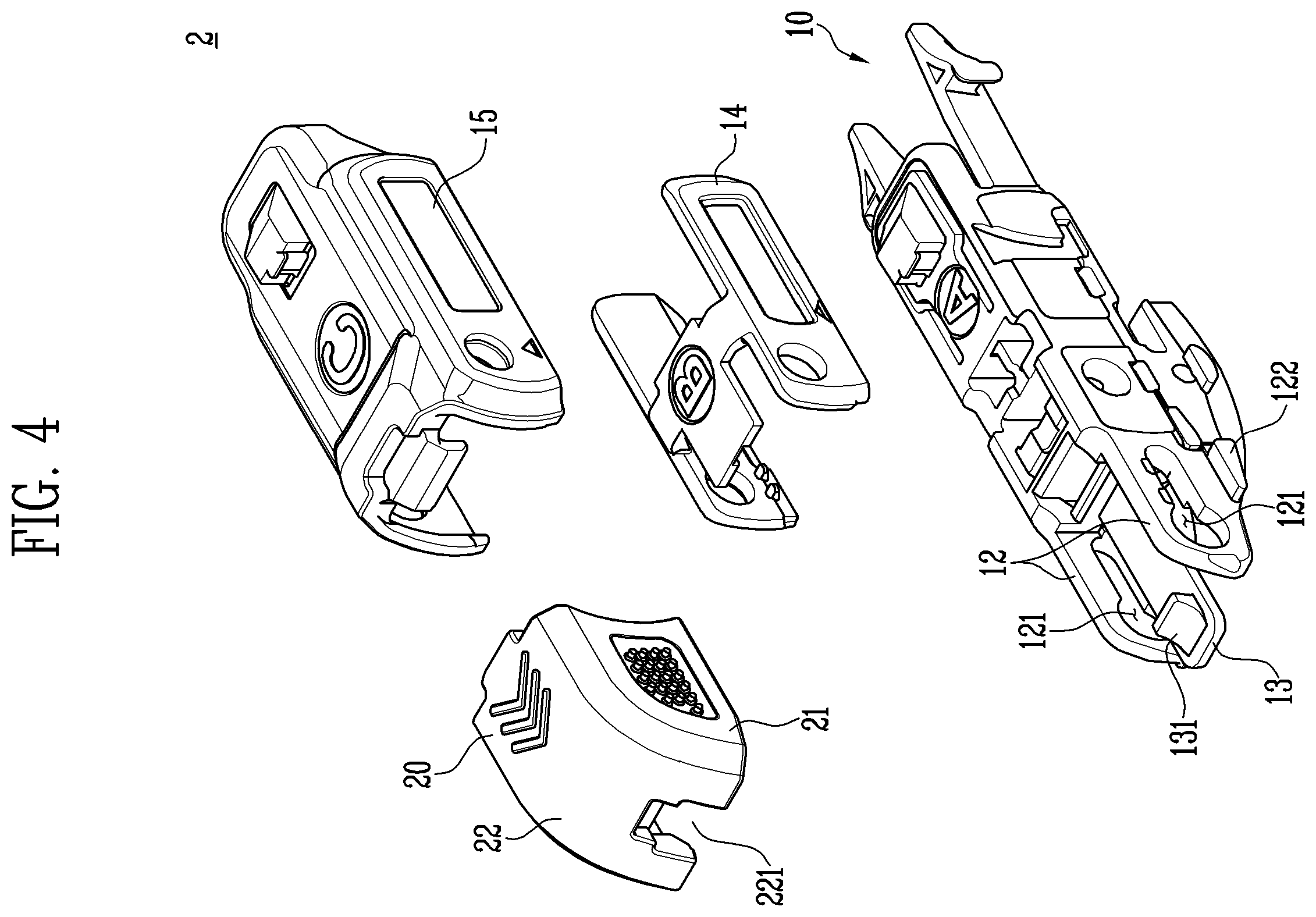 Patent US11814018 Figure 3 – Connecting apparatus for wiper, wiper blade assembly, and wiper device