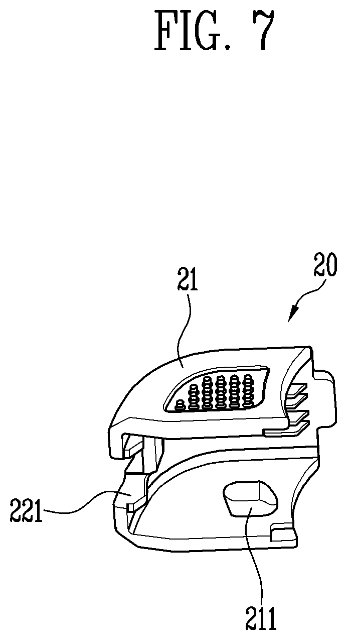 Patent US11814018 Figure 6 – Connecting apparatus for wiper, wiper blade assembly, and wiper device