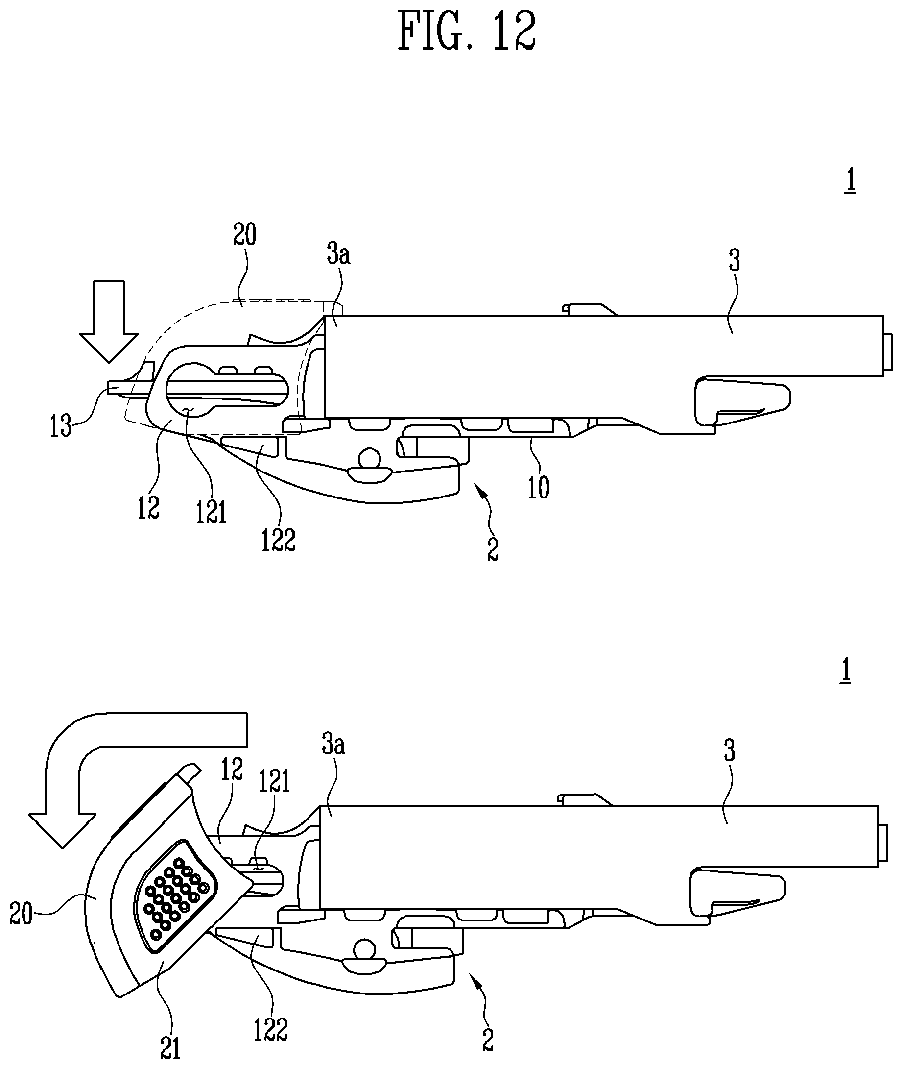Patent US11814018 Figure 9 – Connecting apparatus for wiper, wiper blade assembly, and wiper device
