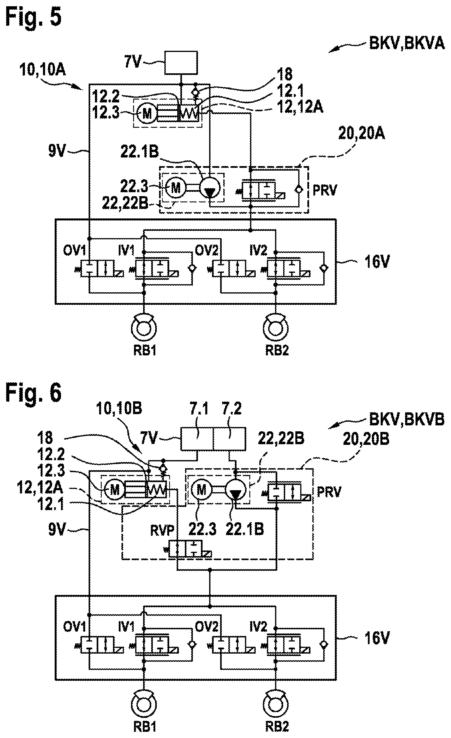 Patent US11814019 Figure 4 – Hydraulic braking system for a vehicle having at least two axles