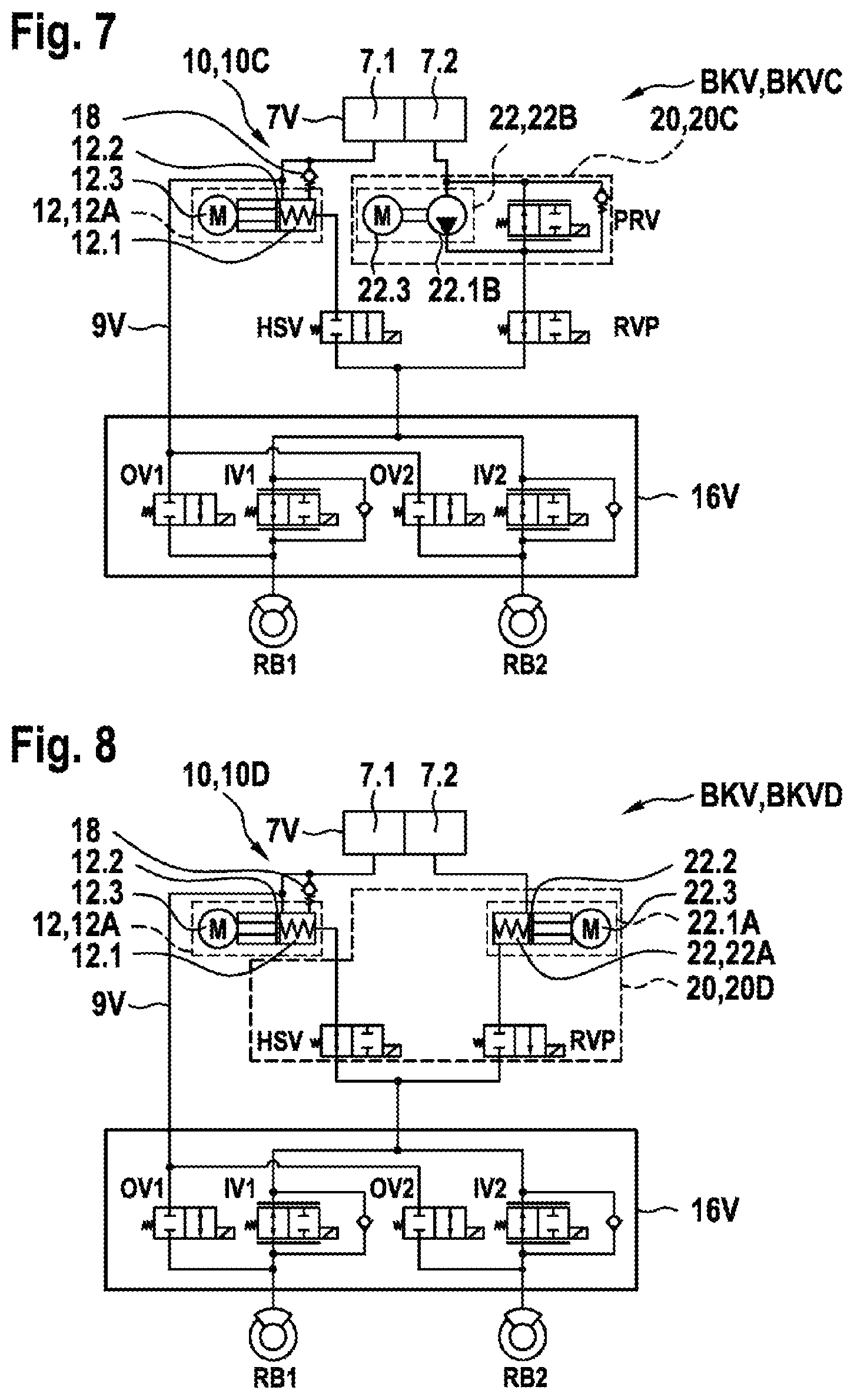 Patent US11814019 Figure 5 – Hydraulic braking system for a vehicle having at least two axles
