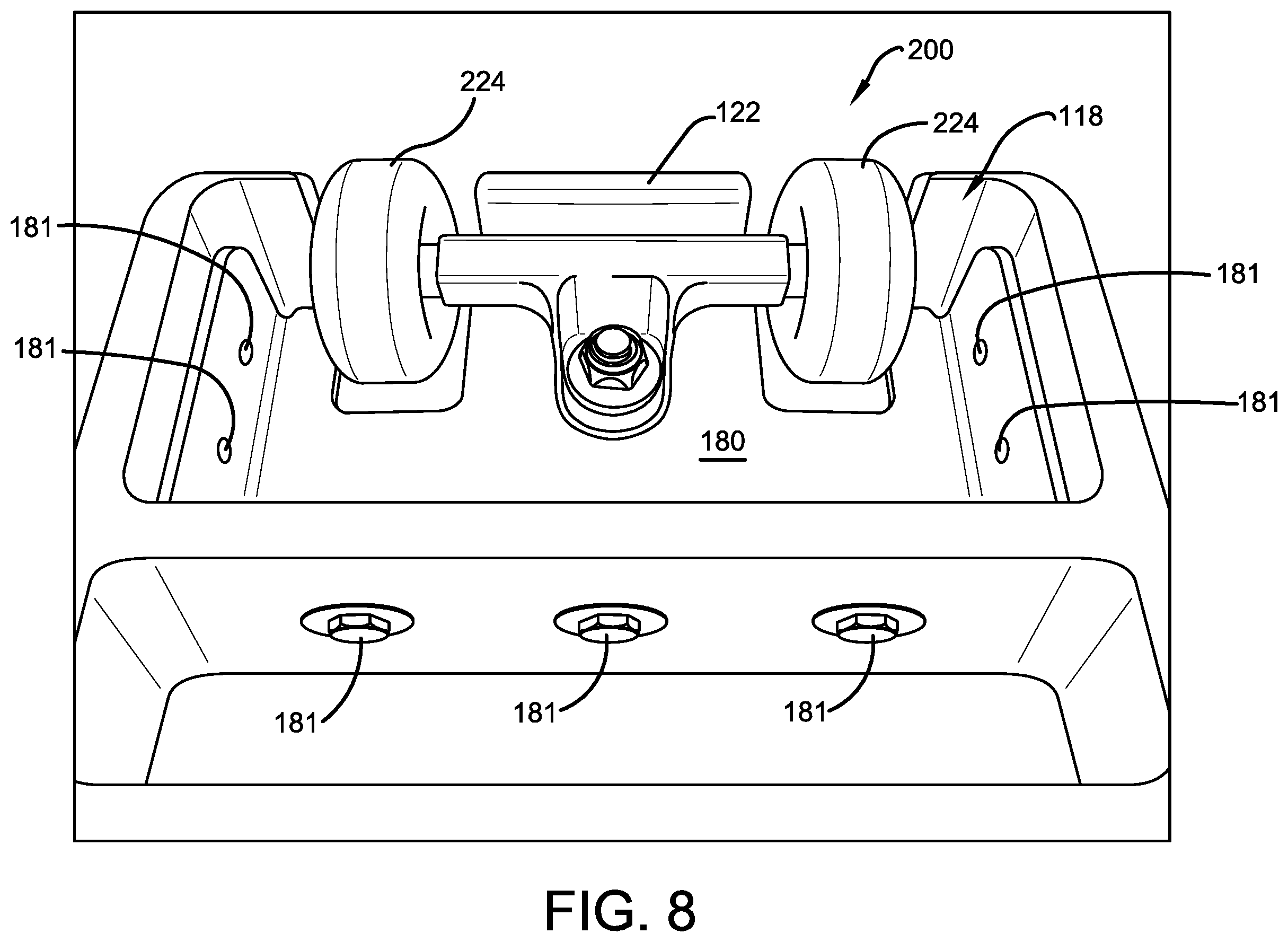 Patent US11814025 Figure 8 – Wheel chock