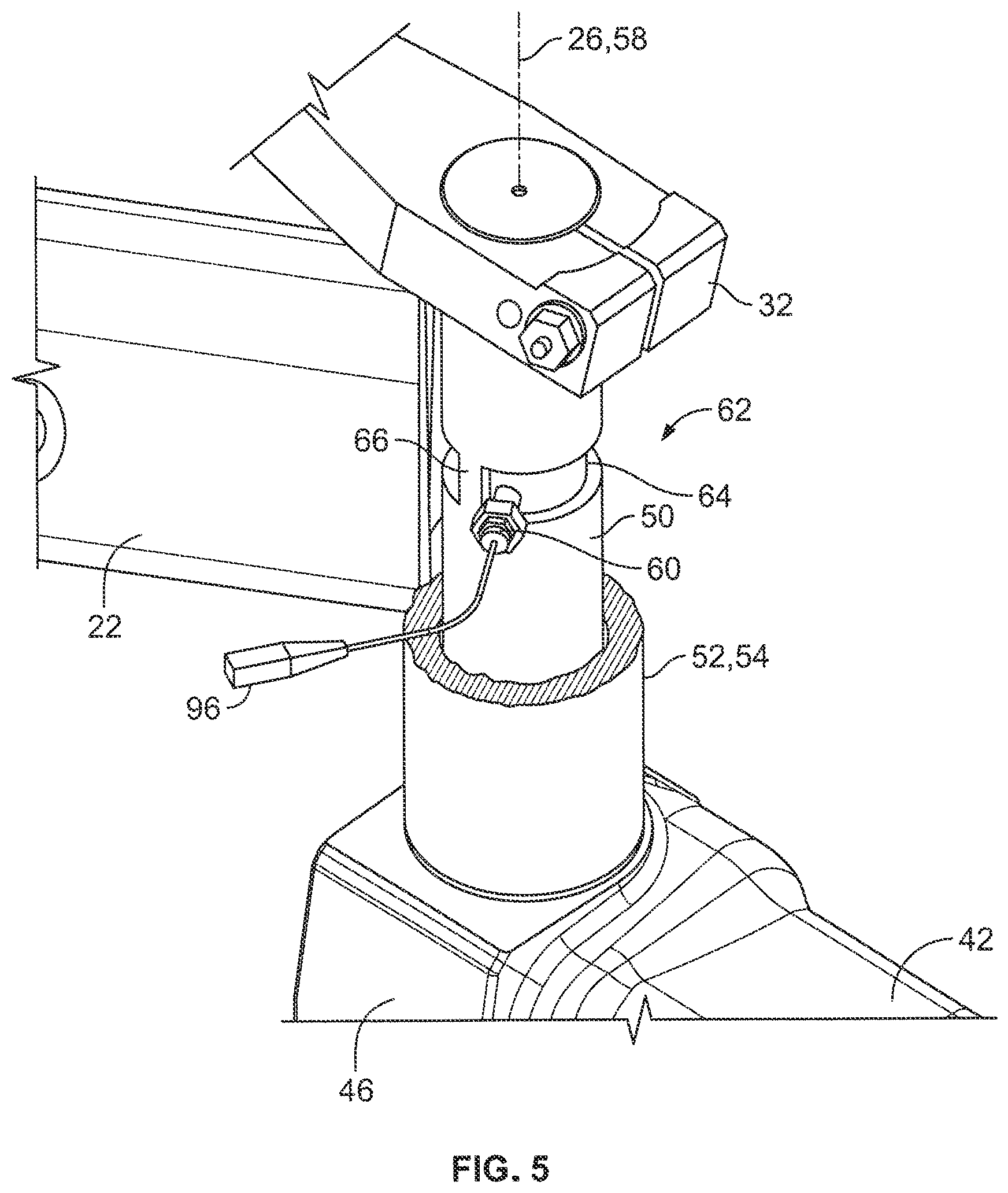 Patent US11814029 Figure 5 – Caster wheel orientation sensor assembly