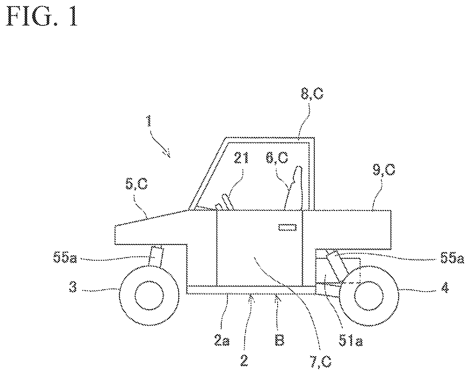 Patent US11814037 Figure 1 – Rough terrain vehicle and storage medium