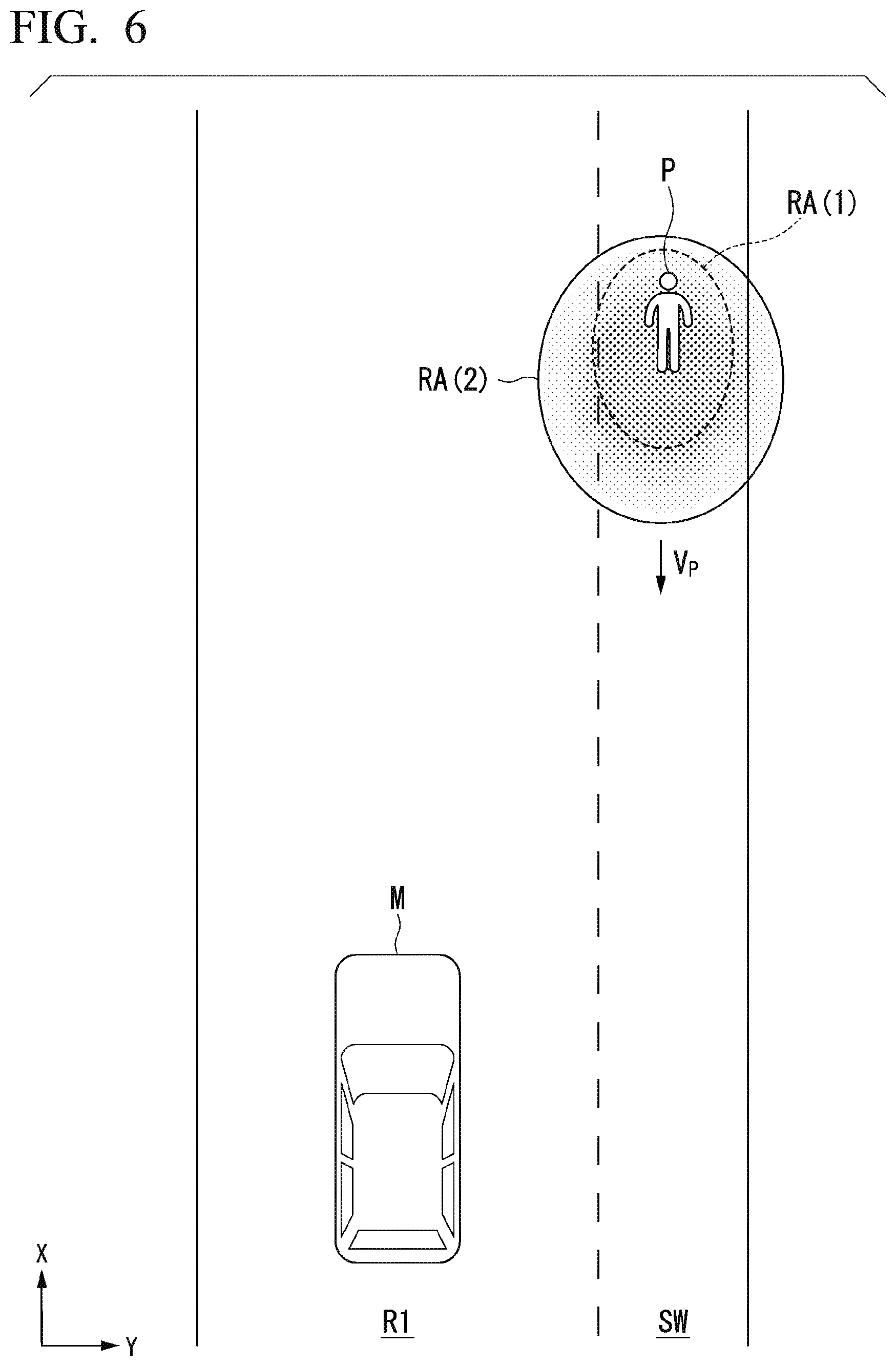 Patent US11814041 Figure 6 – Vehicle control device, vehicle control method, and storage medium that performs risk calculation for traffic participant