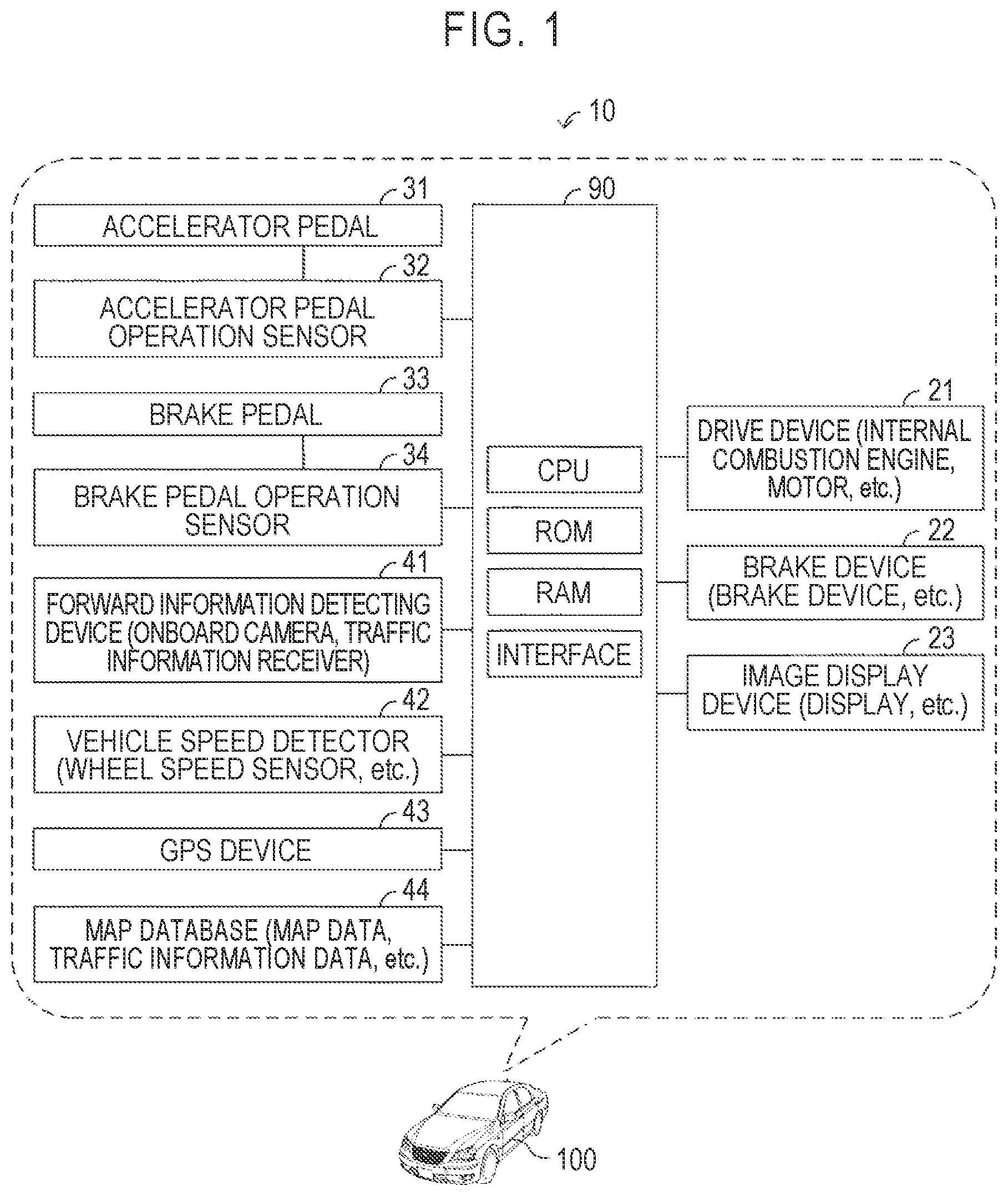 Patent US11814049 Figure 1 – Vehicle driving support device, vehicle driving support method, and vehicle driving support computer program
