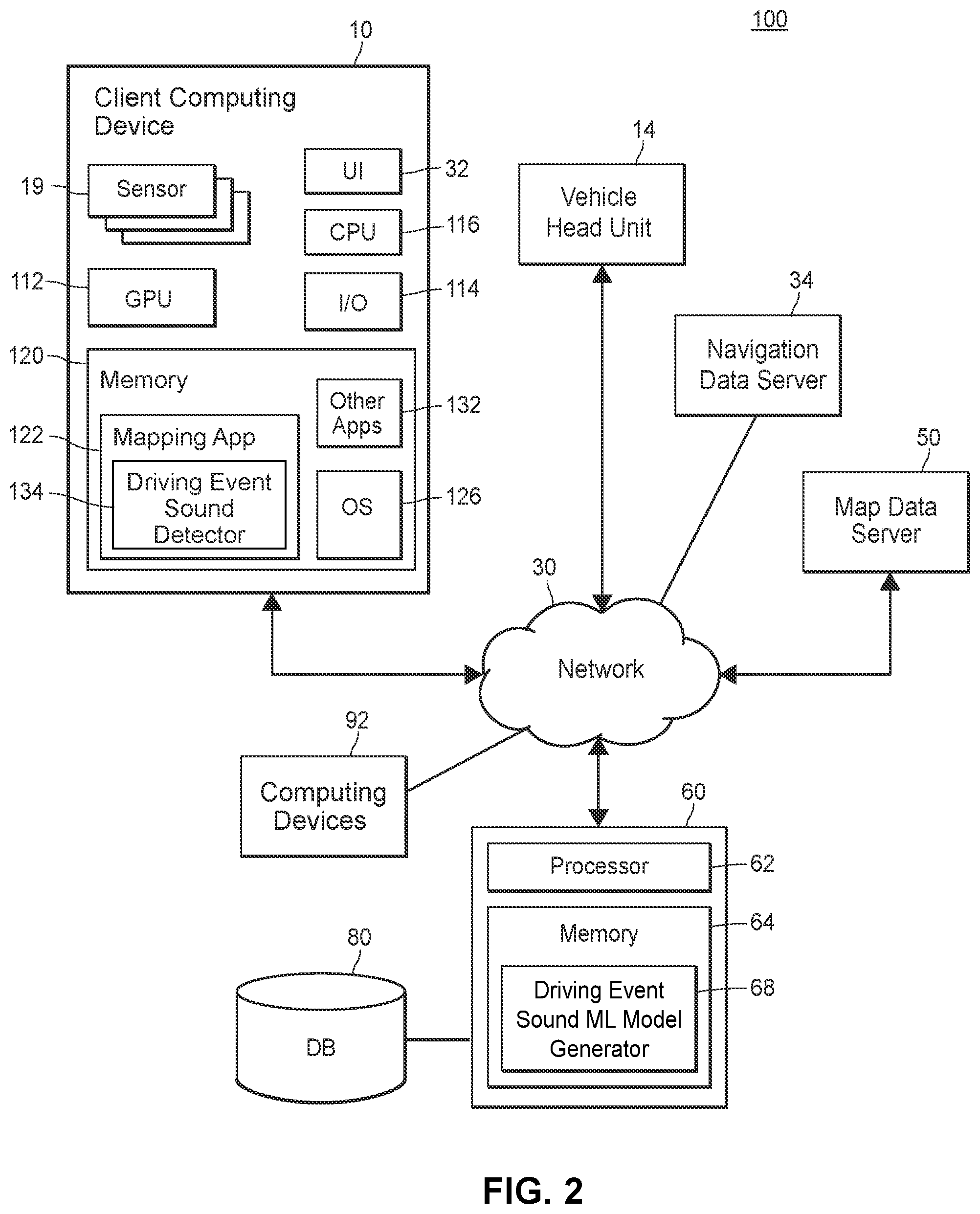 Patent US11814062 Figure 2 – Detecting and handling driving event sounds during a navigation session