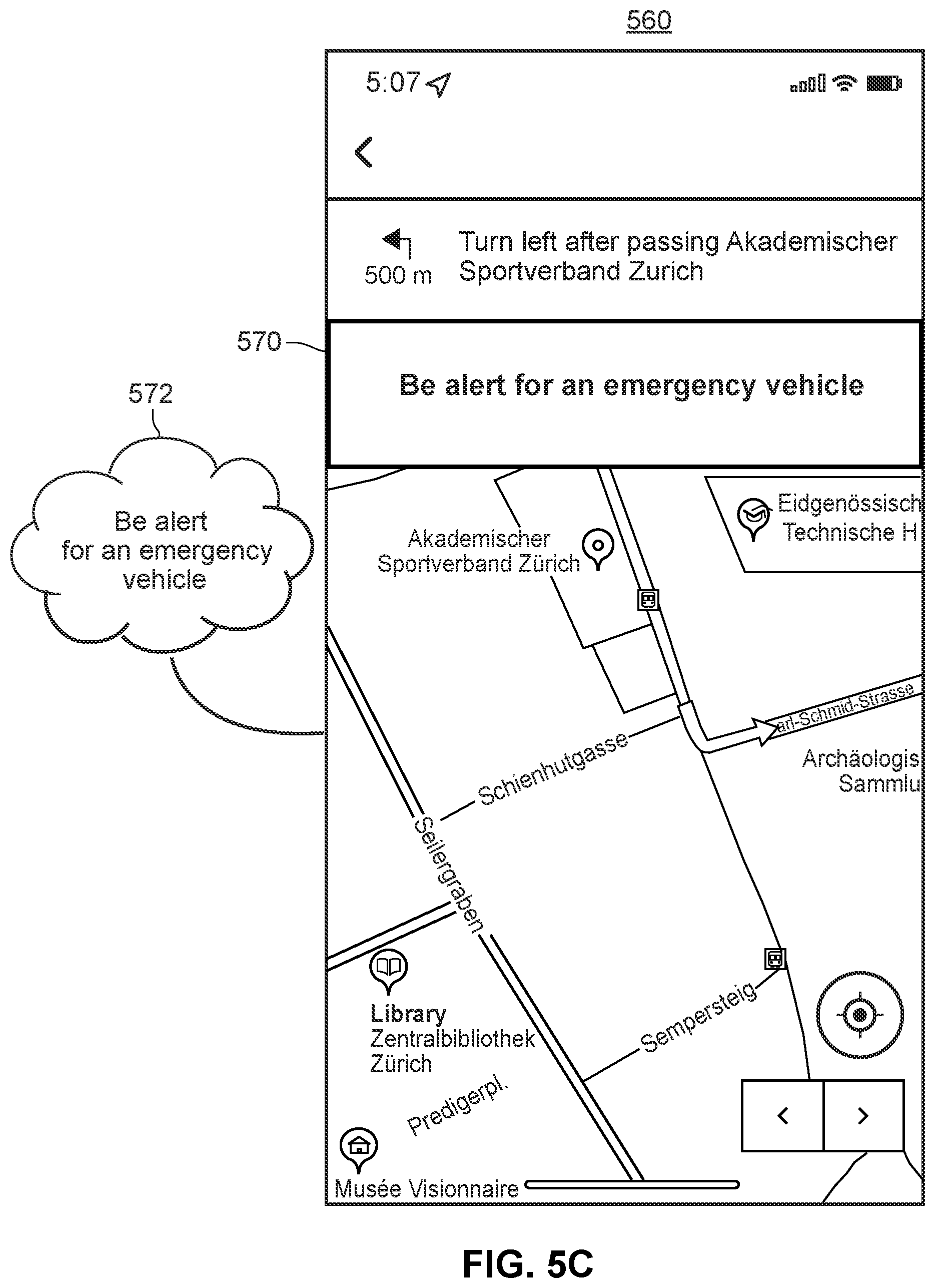 Patent US11814062 Figure 7 – Detecting and handling driving event sounds during a navigation session