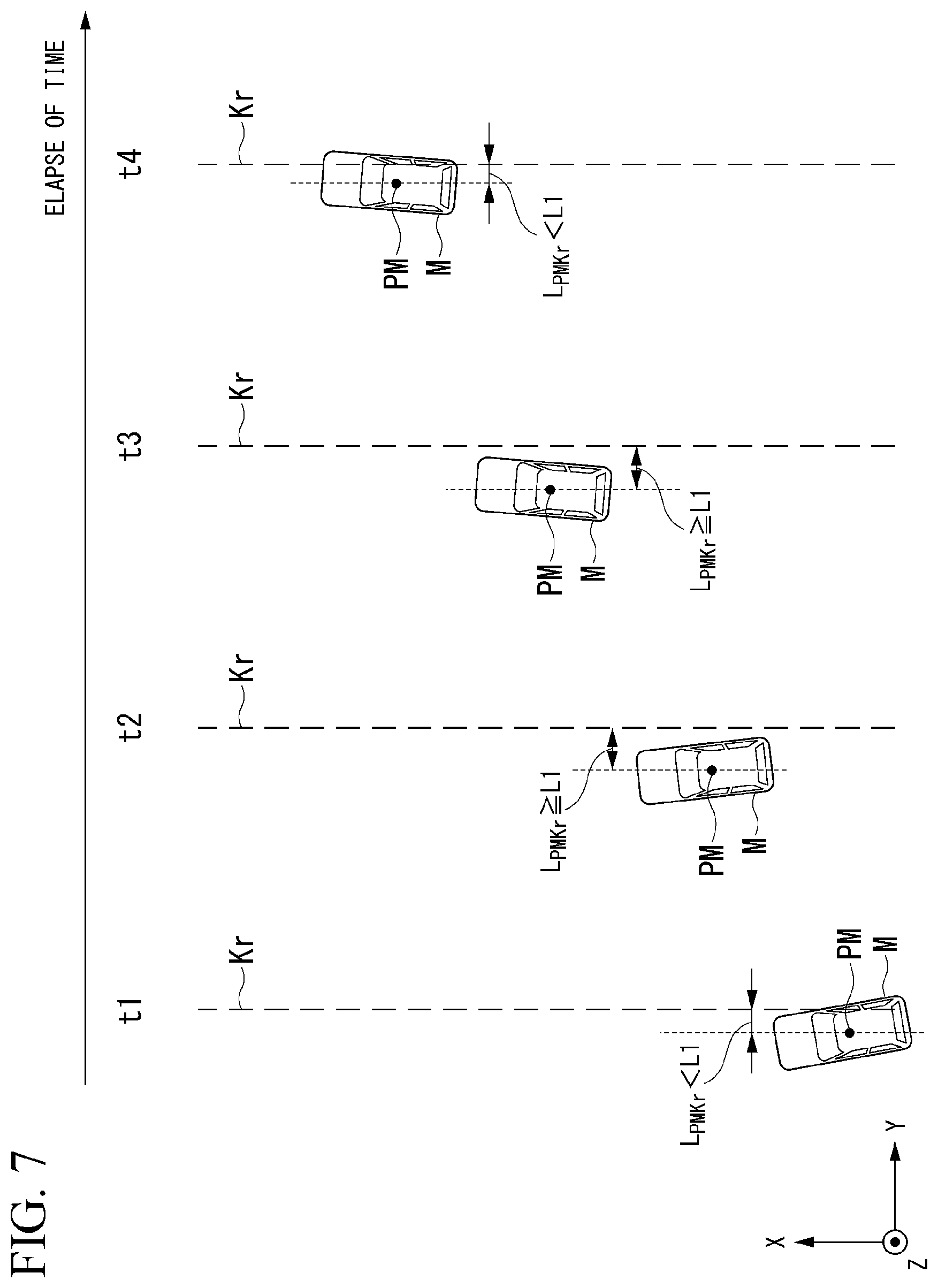 Patent US11814082 Figure 7 – Mobile object control method, mobile object control device, and storage medium