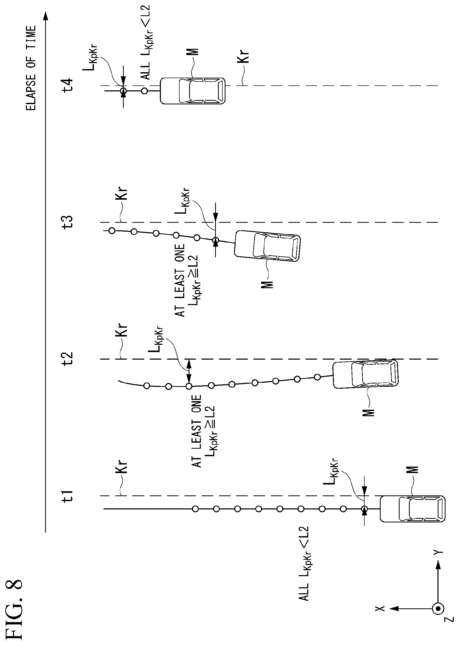 Patent US11814082 Figure 8 – Mobile object control method, mobile object control device, and storage medium