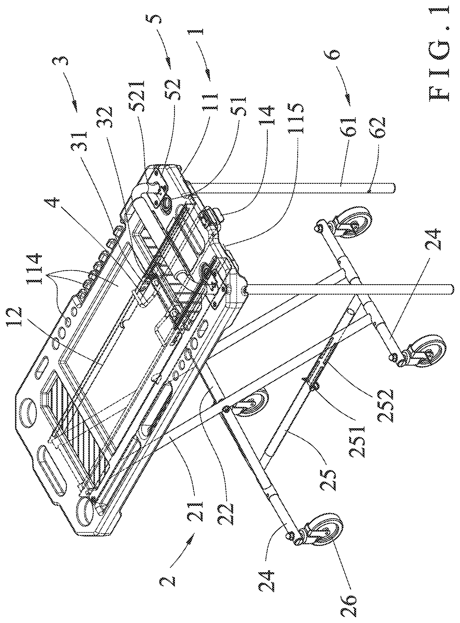 Patent US11814093 Figure 1 – Telescopic cart