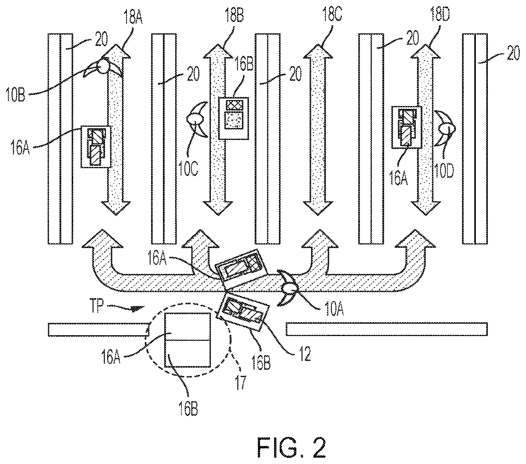 Patent US11814095 Figure 2 – Stocking cart and method of transporting items using the same