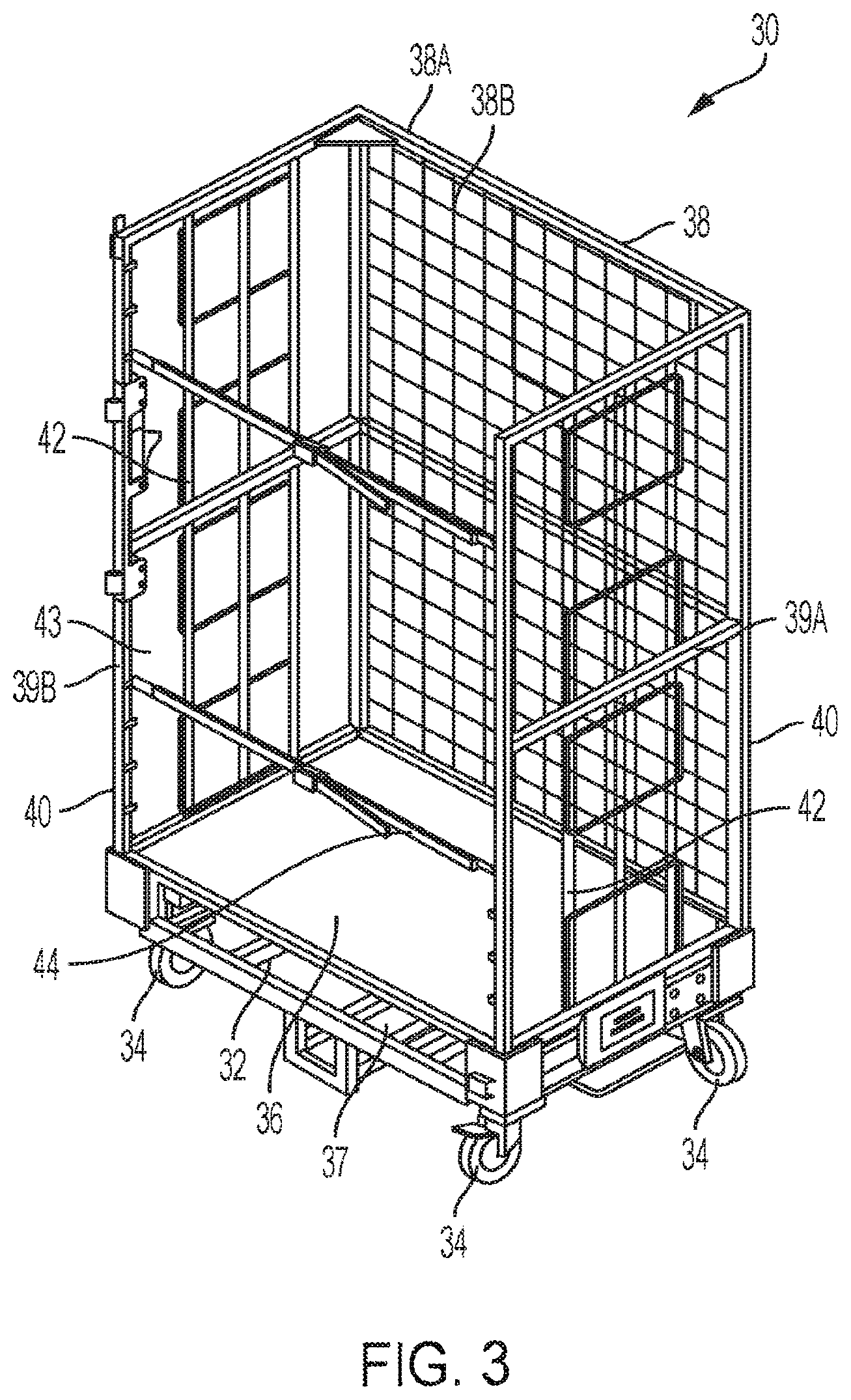 Patent US11814095 Figure 3 – Stocking cart and method of transporting items using the same