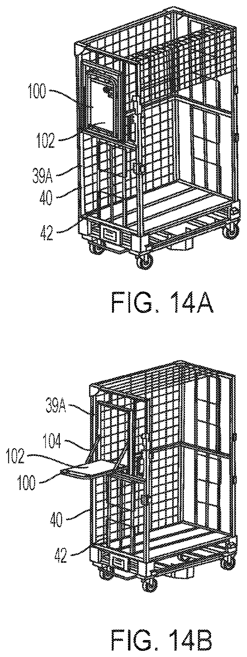Patent US11814095 Figure 11 – Stocking cart and method of transporting items using the same