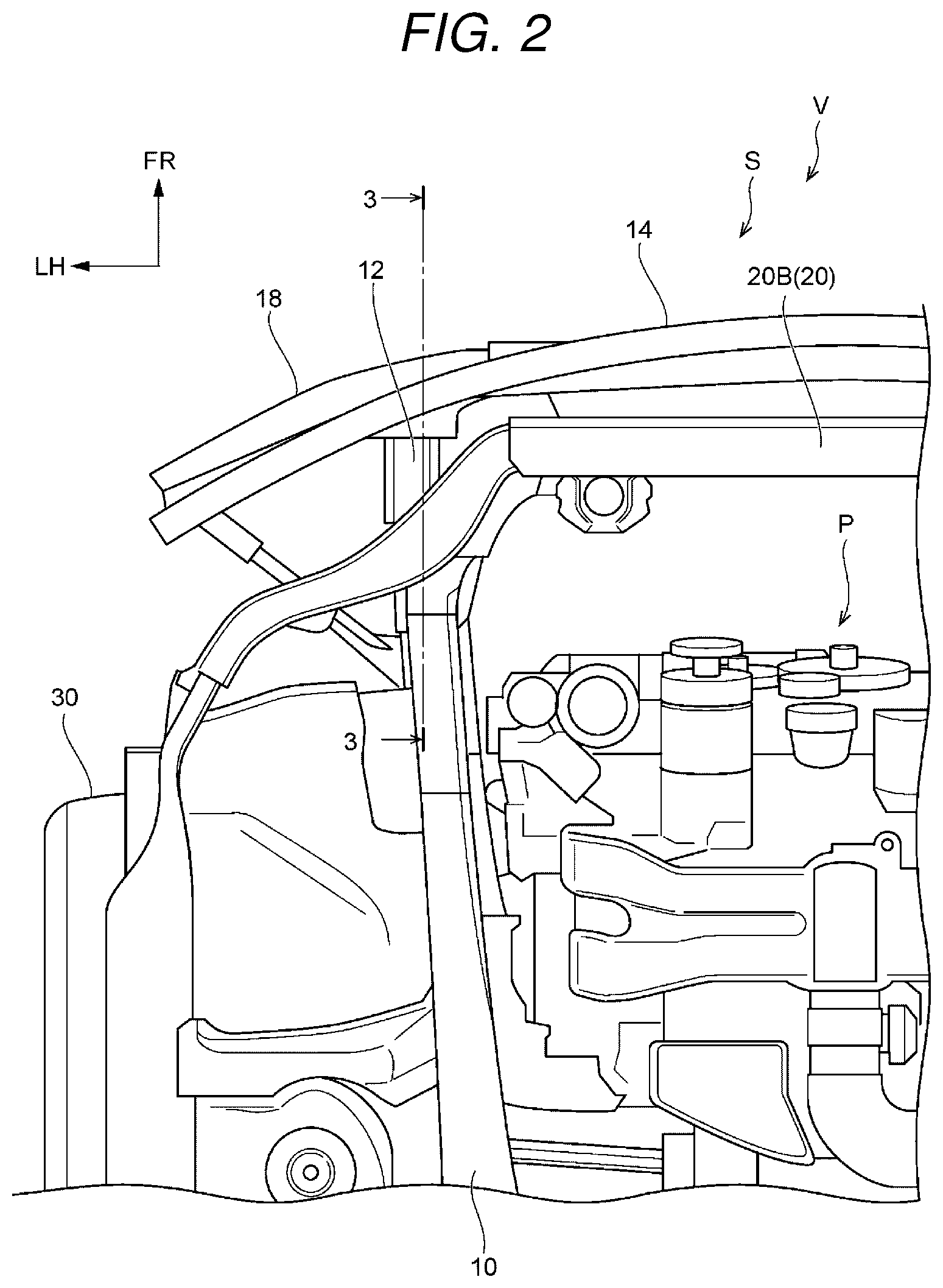 Patent US11814102 Figure 2 – Vehicle front structure