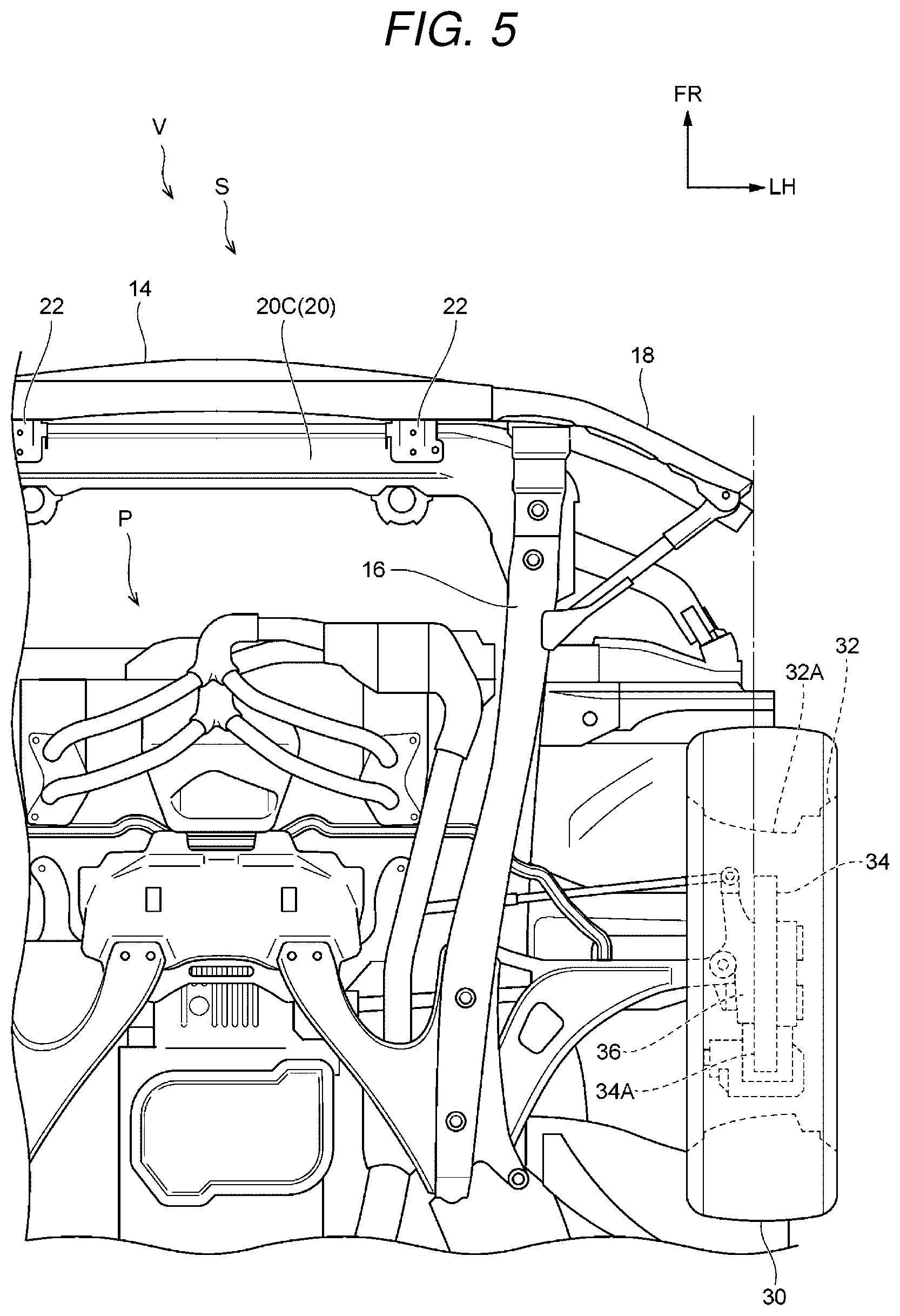 Patent US11814102 Figure 5 – Vehicle front structure
