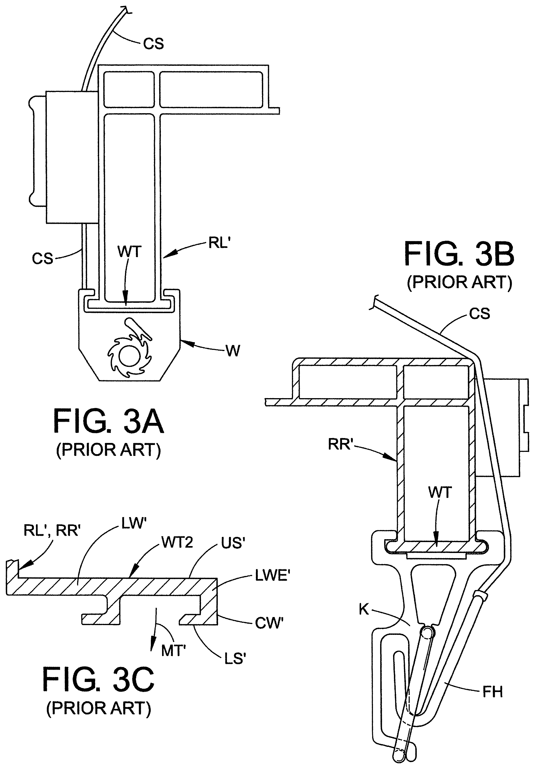 Patent US11814103 Figure 3 – Side rail with flat hook retaining feature