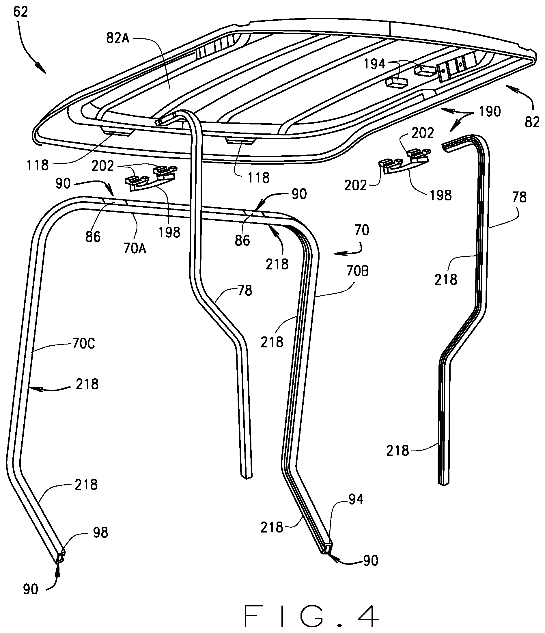 Patent US11814106 Figure 4 – Canopy for lightweight vehicle