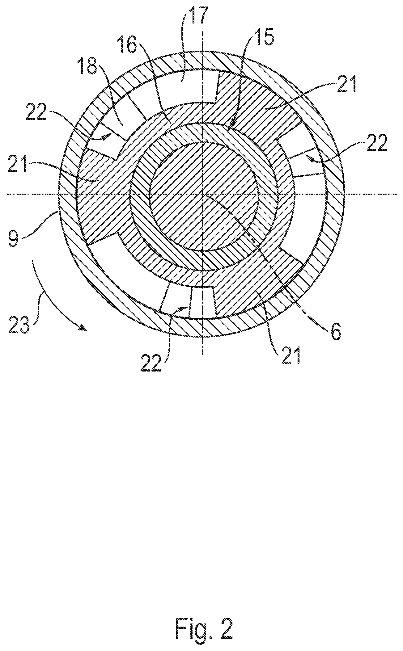 Patent US11814111 Figure 2 – Apparatus for pressing a rack onto a pinion, and steering system for a motor vehicle with an apparatus of this type