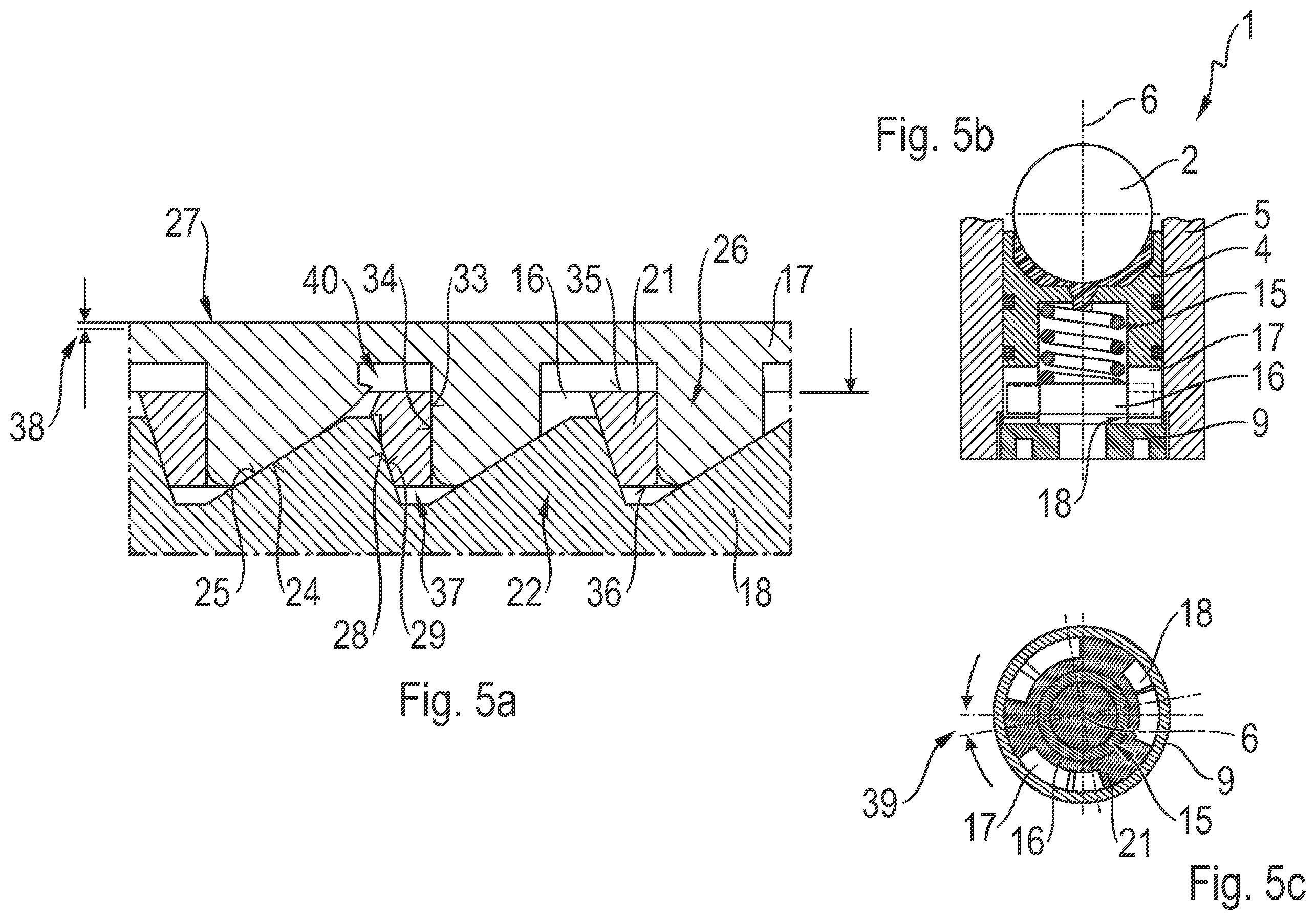 Patent US11814111 Figure 5 – Apparatus for pressing a rack onto a pinion, and steering system for a motor vehicle with an apparatus of this type