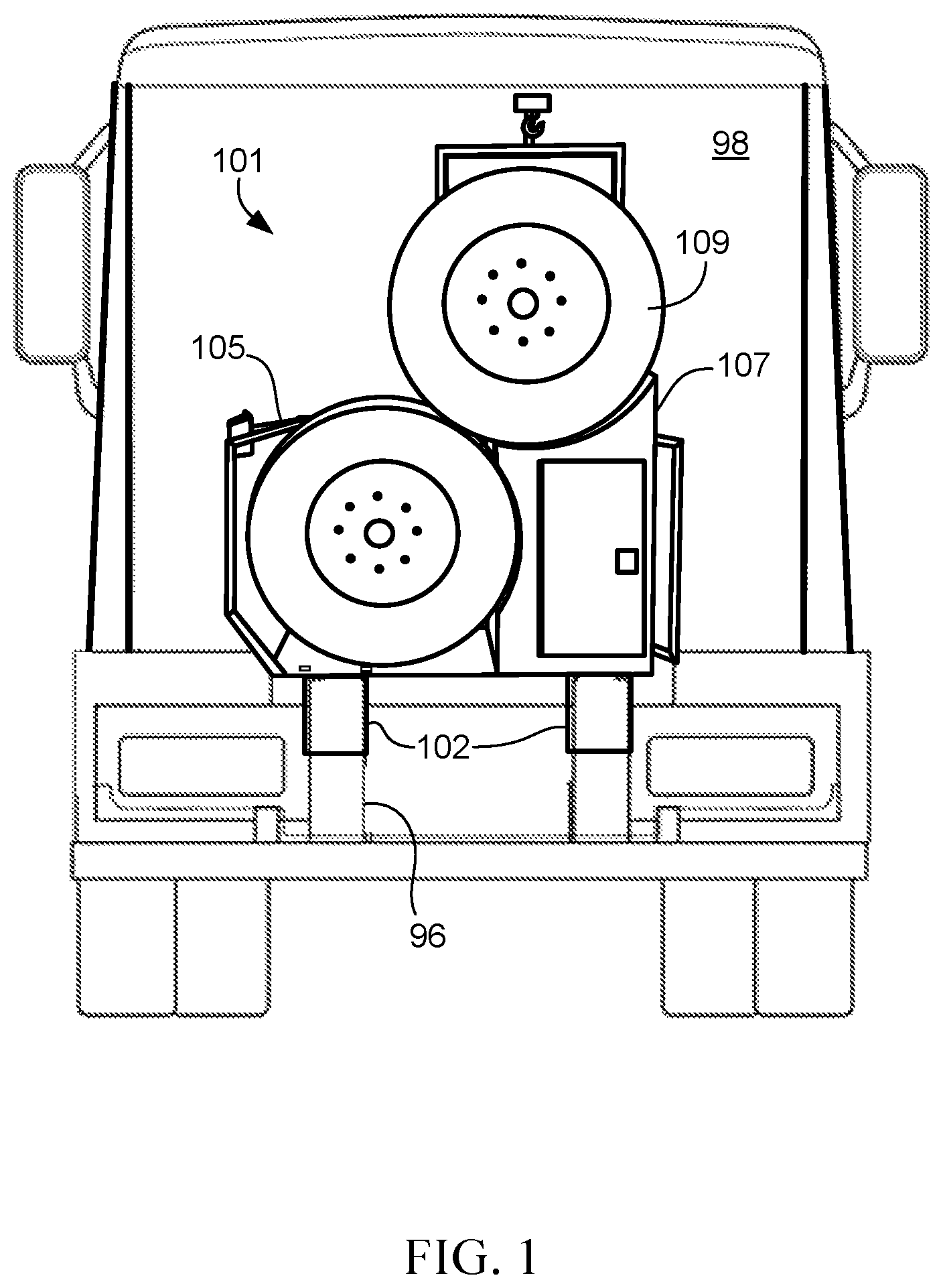 Patent US11814114 Figure 1 – Tire tool mount assembly