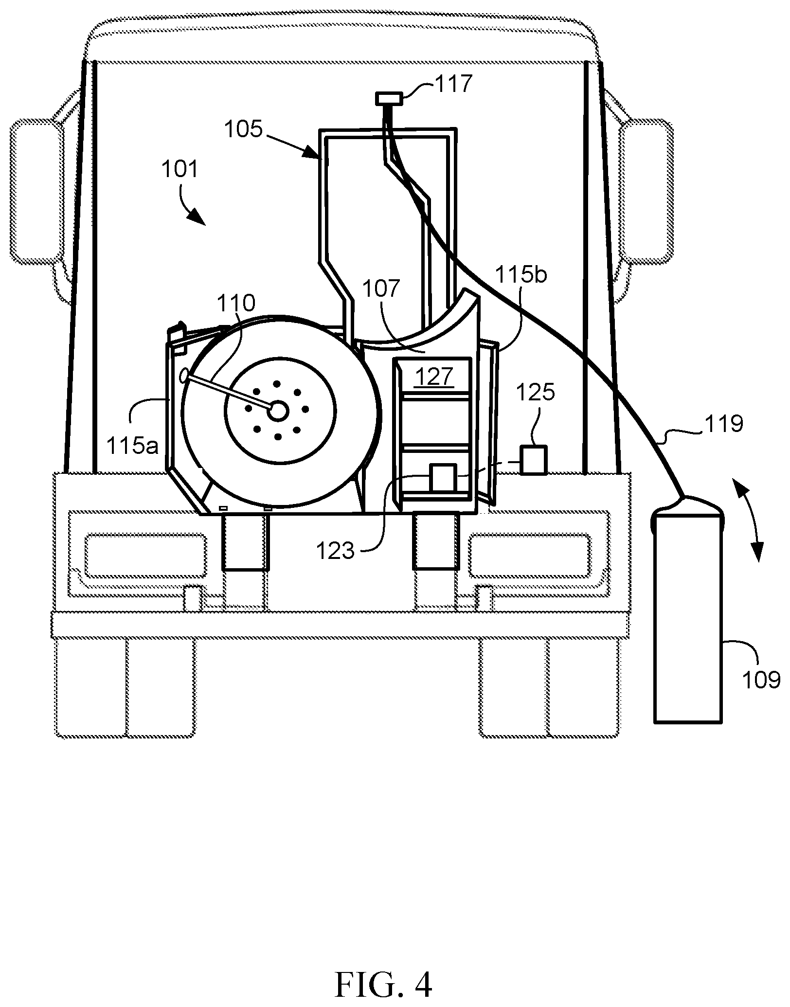 Patent US11814114 Figure 4 – Tire tool mount assembly