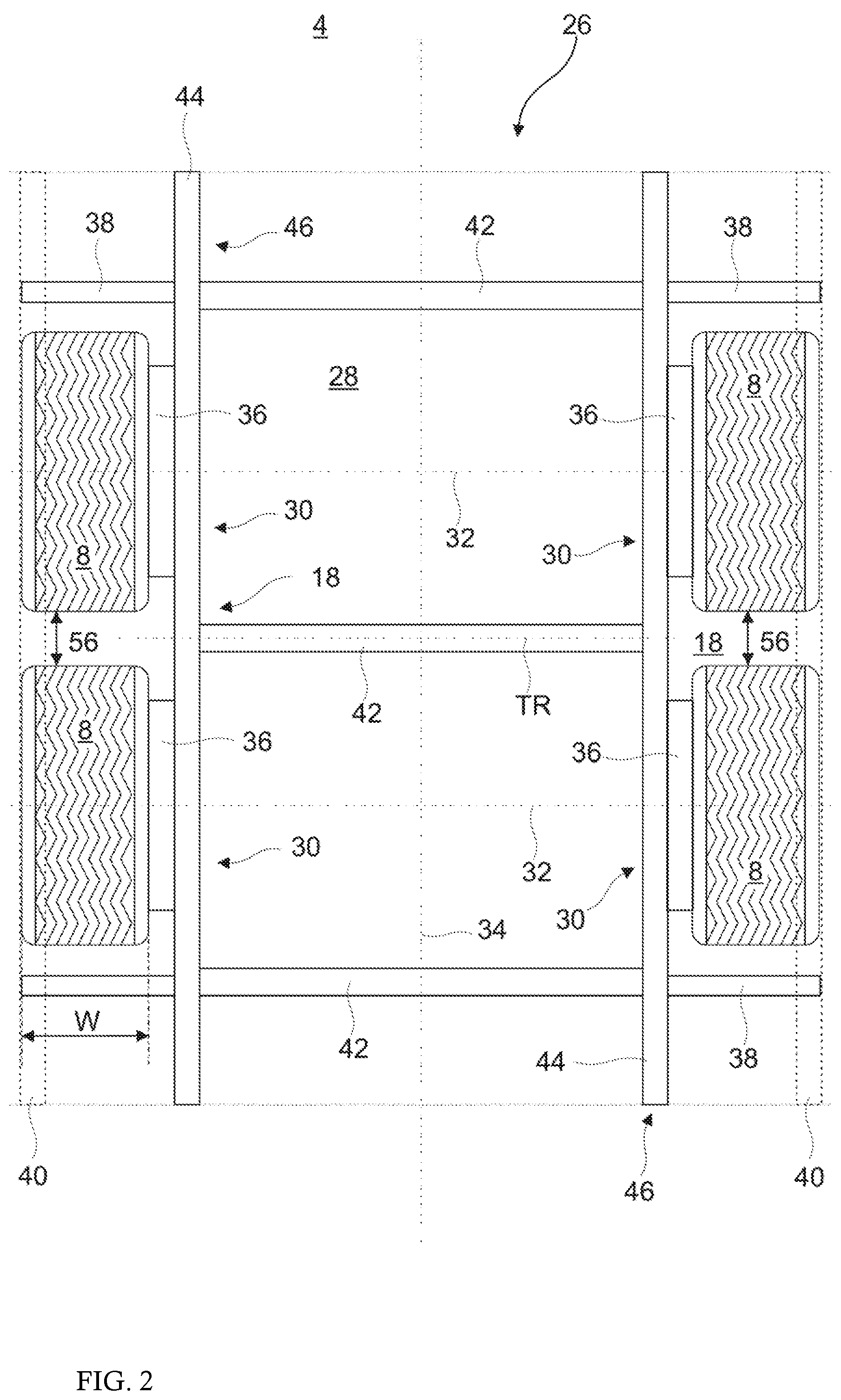Patent US11814115 Figure 2 – Low platform bus with steering modules