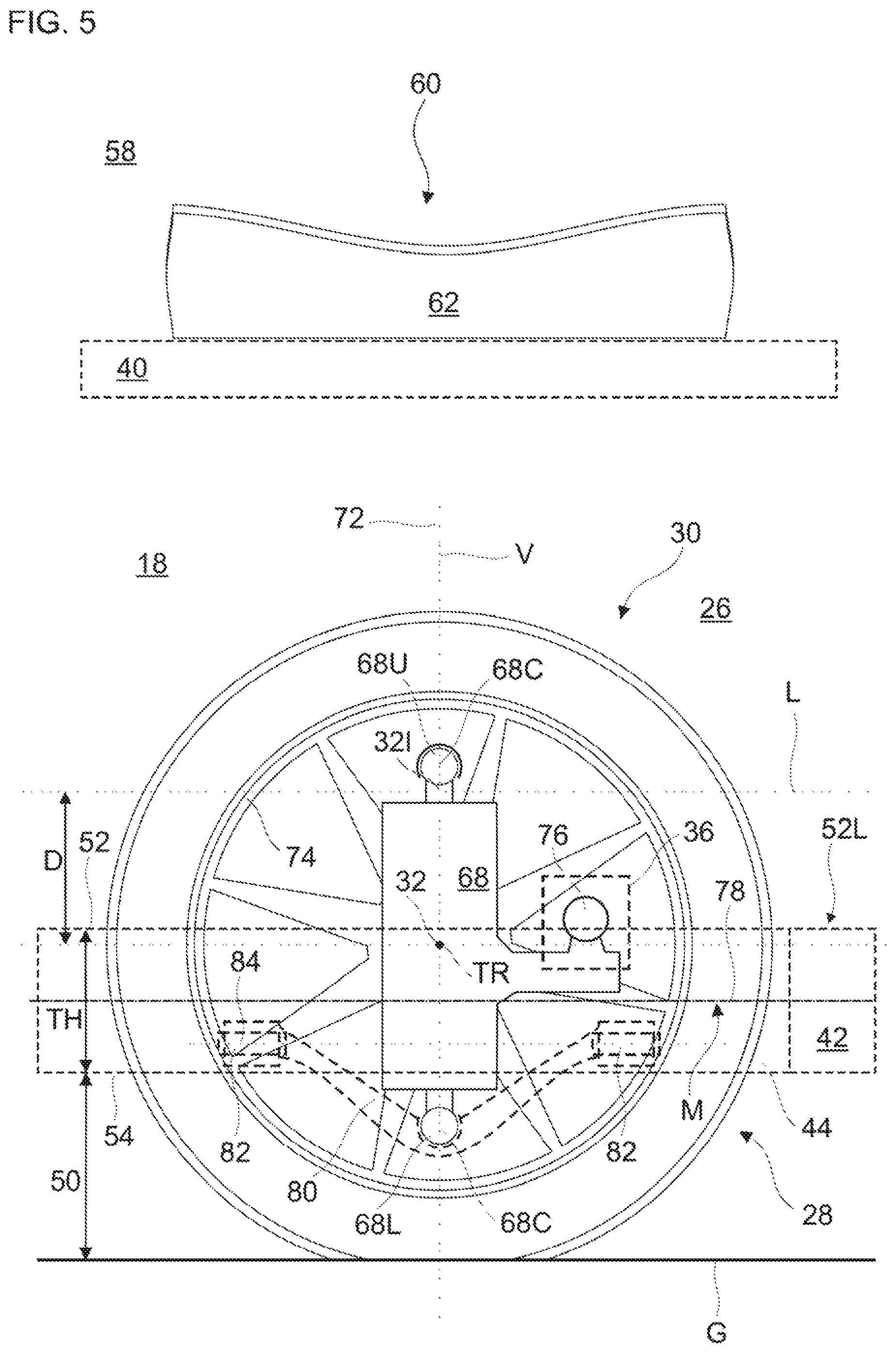 Patent US11814115 Figure 5 – Low platform bus with steering modules