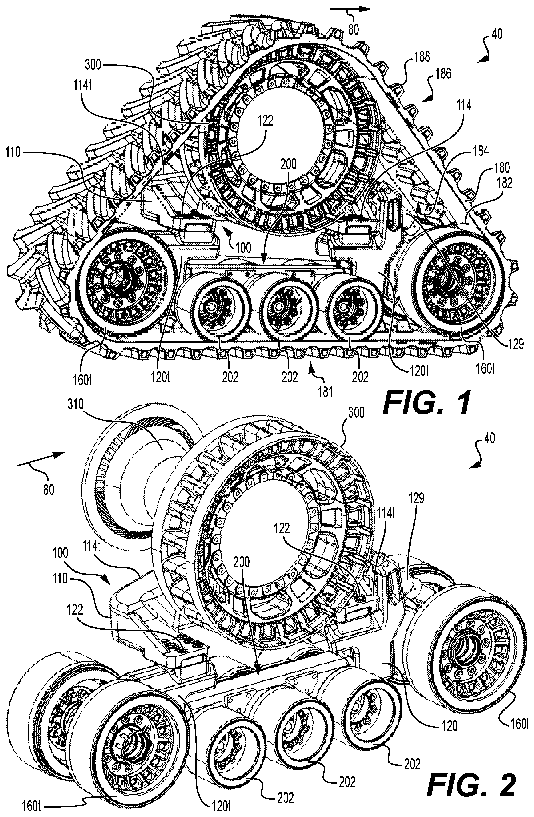Patent US11814118 — Suspended undercarriage assembly for a track system — Figure 1