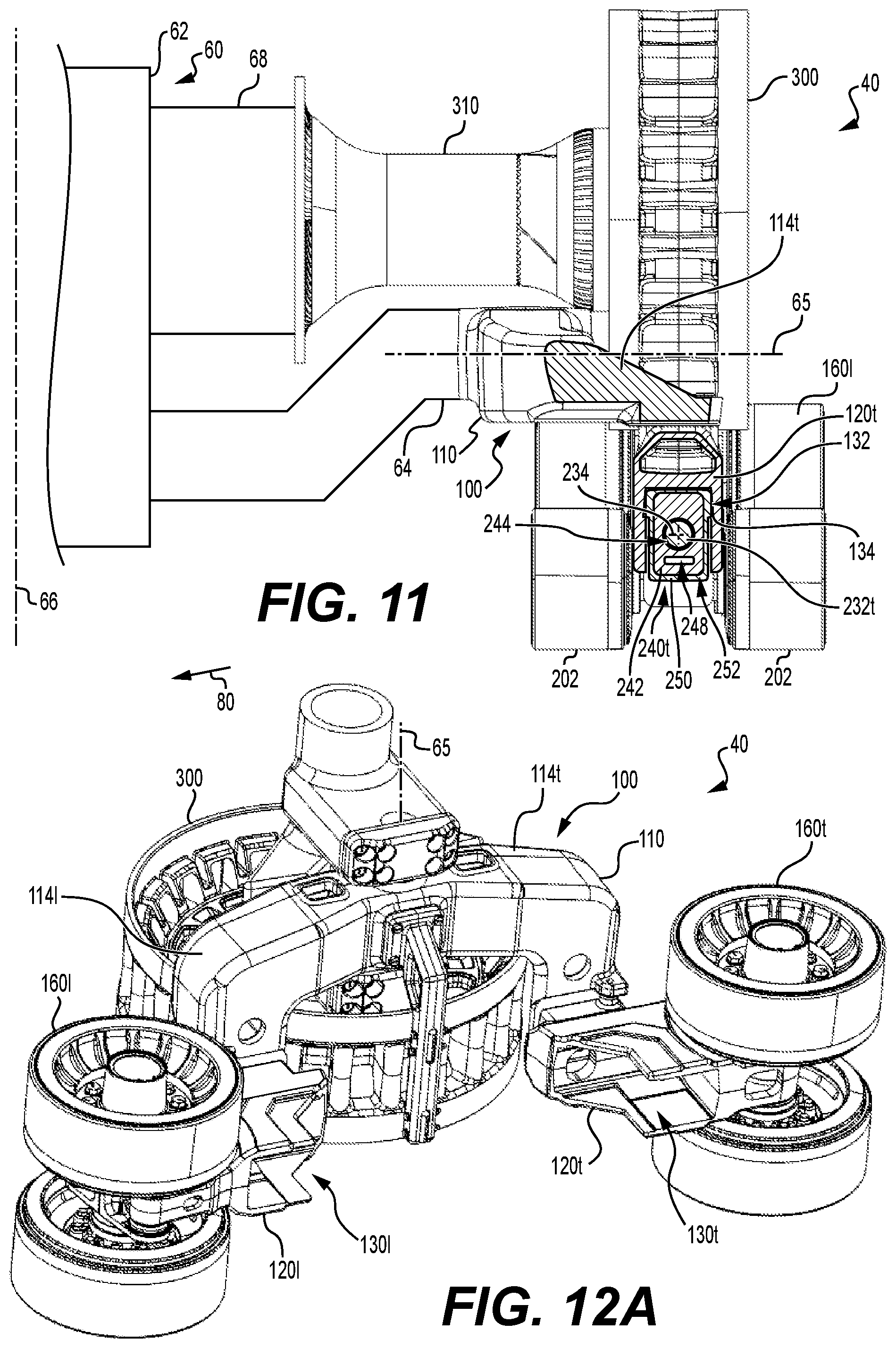 Patent US11814118 Figure 7 – Suspended undercarriage assembly for a track system