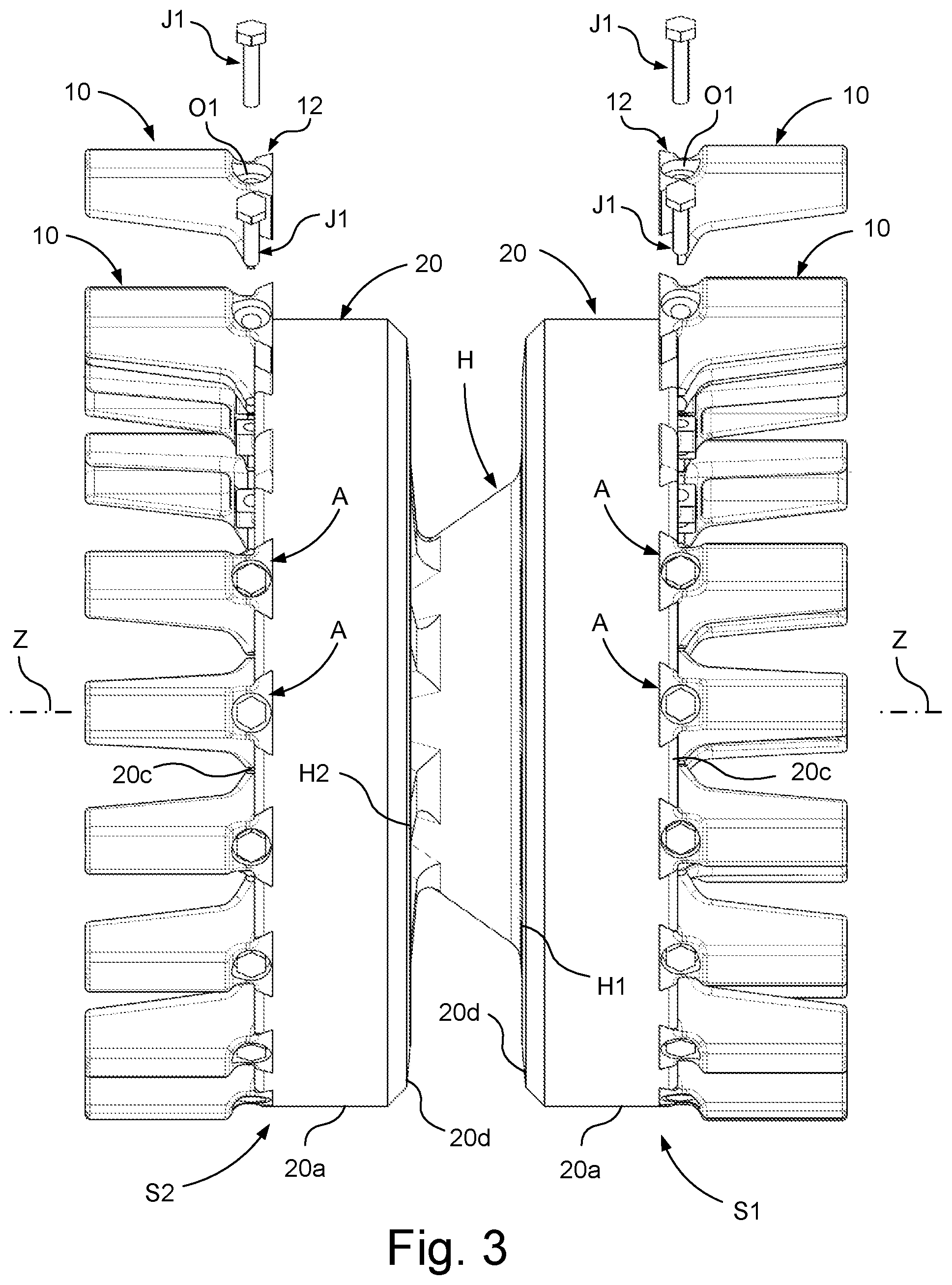 Patent US11814119 Figure 2 – Arrangement of a drive wheel for an endless track of a tracked vehicle