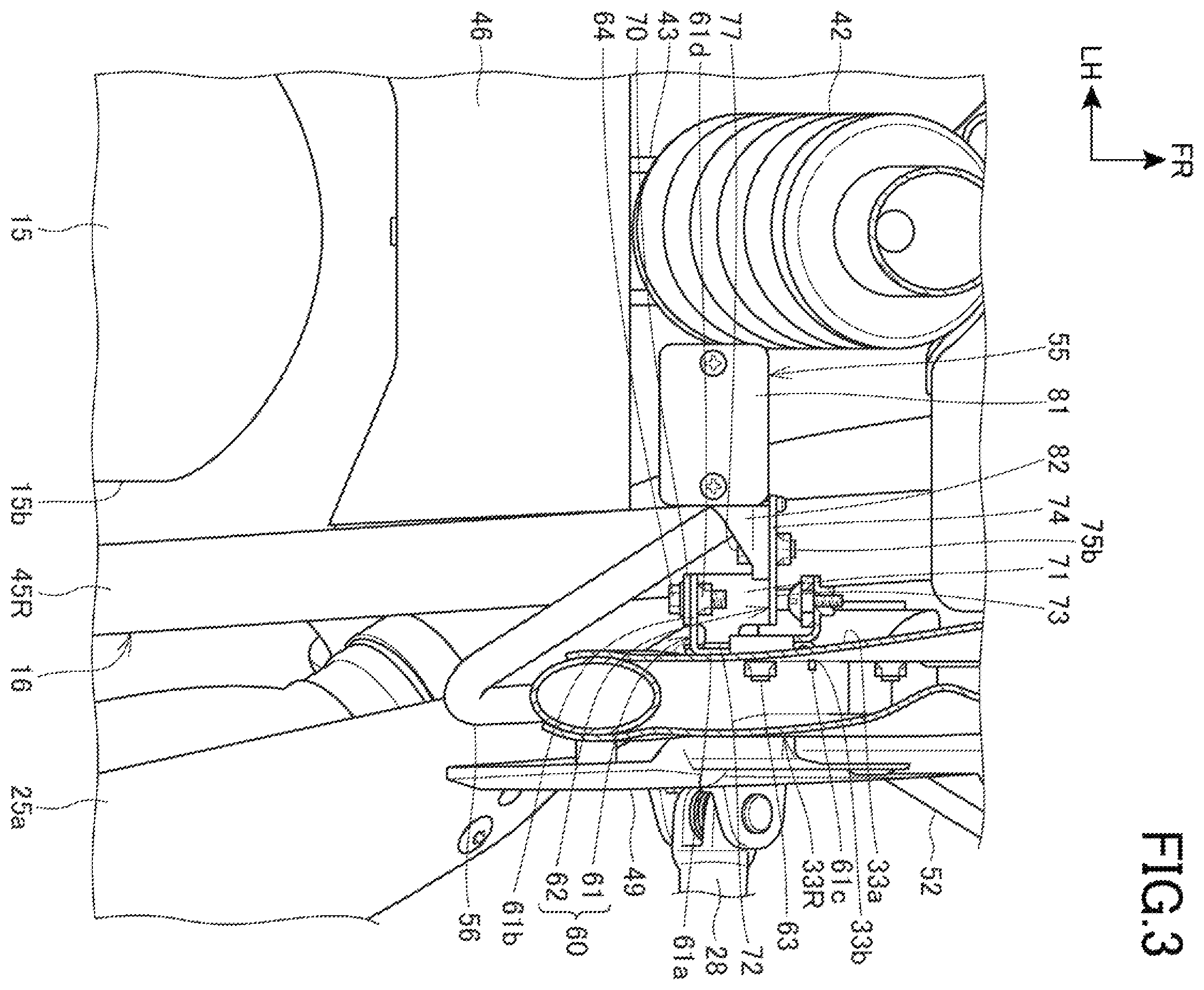 Patent US11814127 Figure 3 – Saddle-ride vehicle