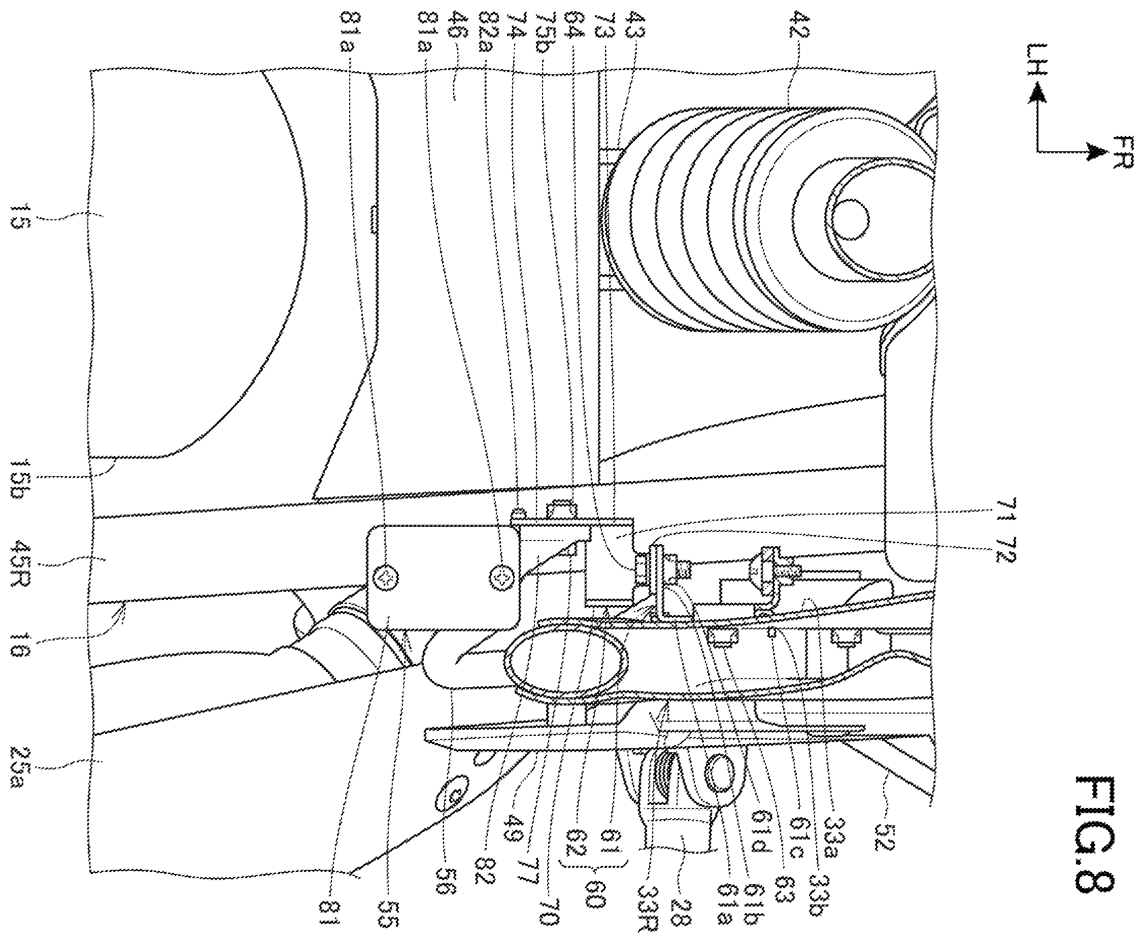 Patent US11814127 Figure 8 – Saddle-ride vehicle