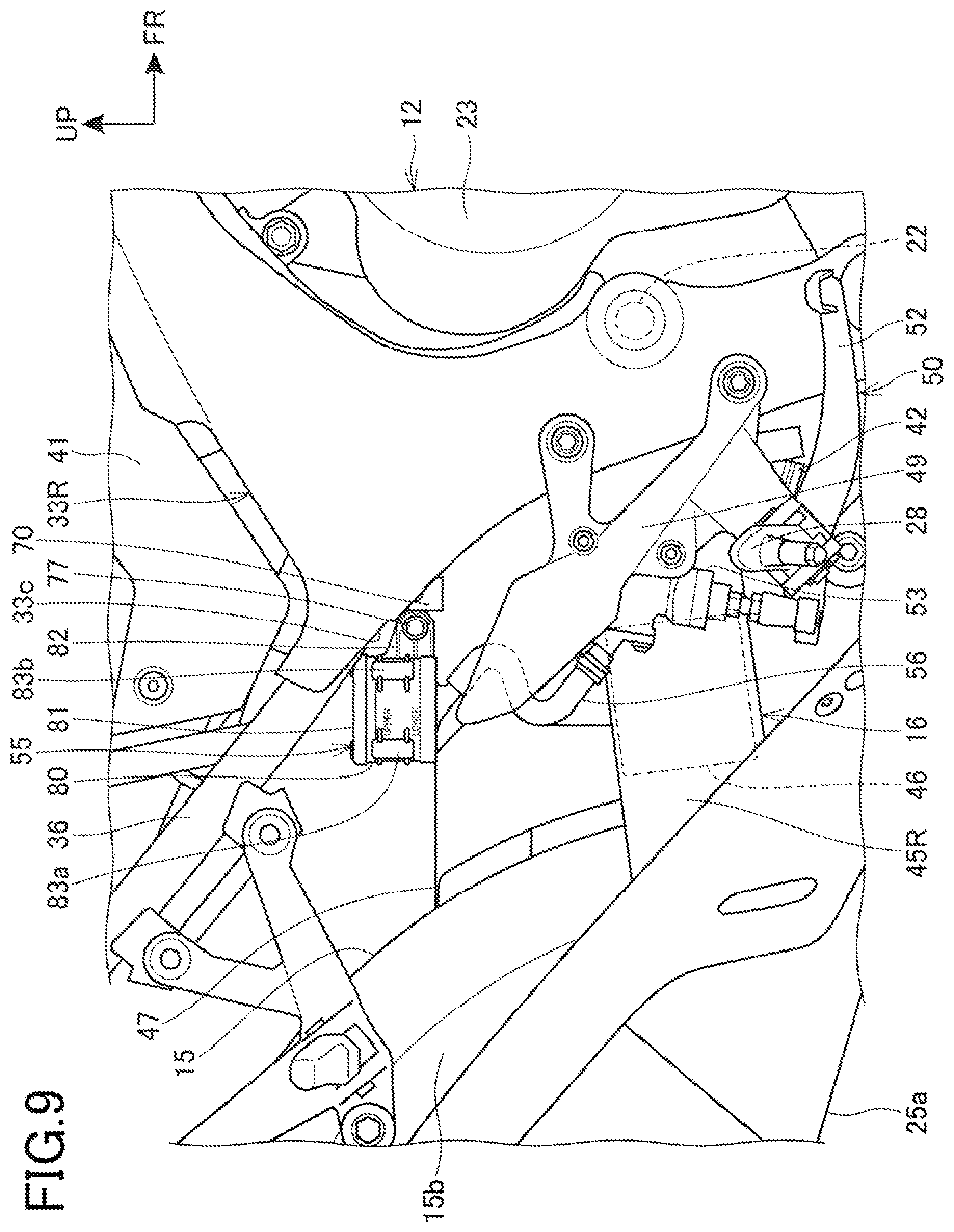 Patent US11814127 Figure 9 – Saddle-ride vehicle