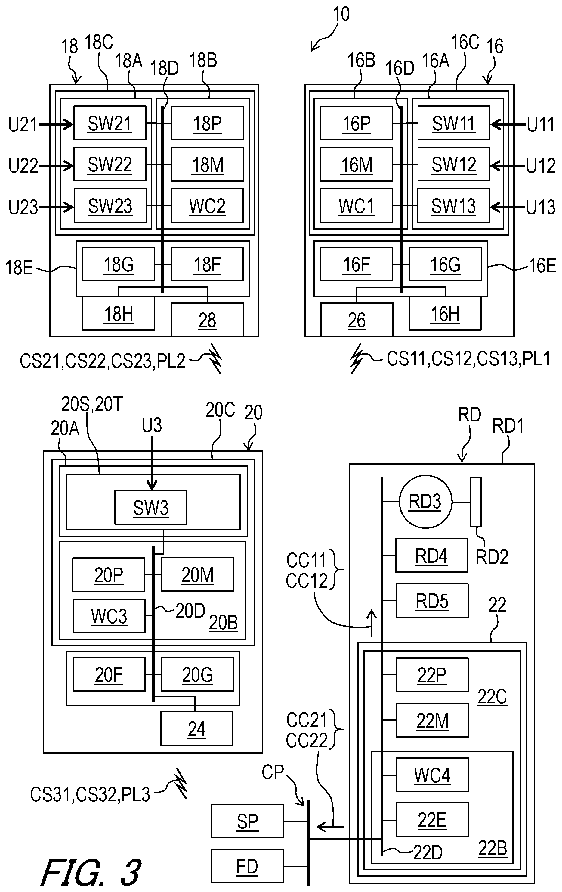 Patent US11814128 Figure 3 – Operating device and operating system for human-powered vehicle