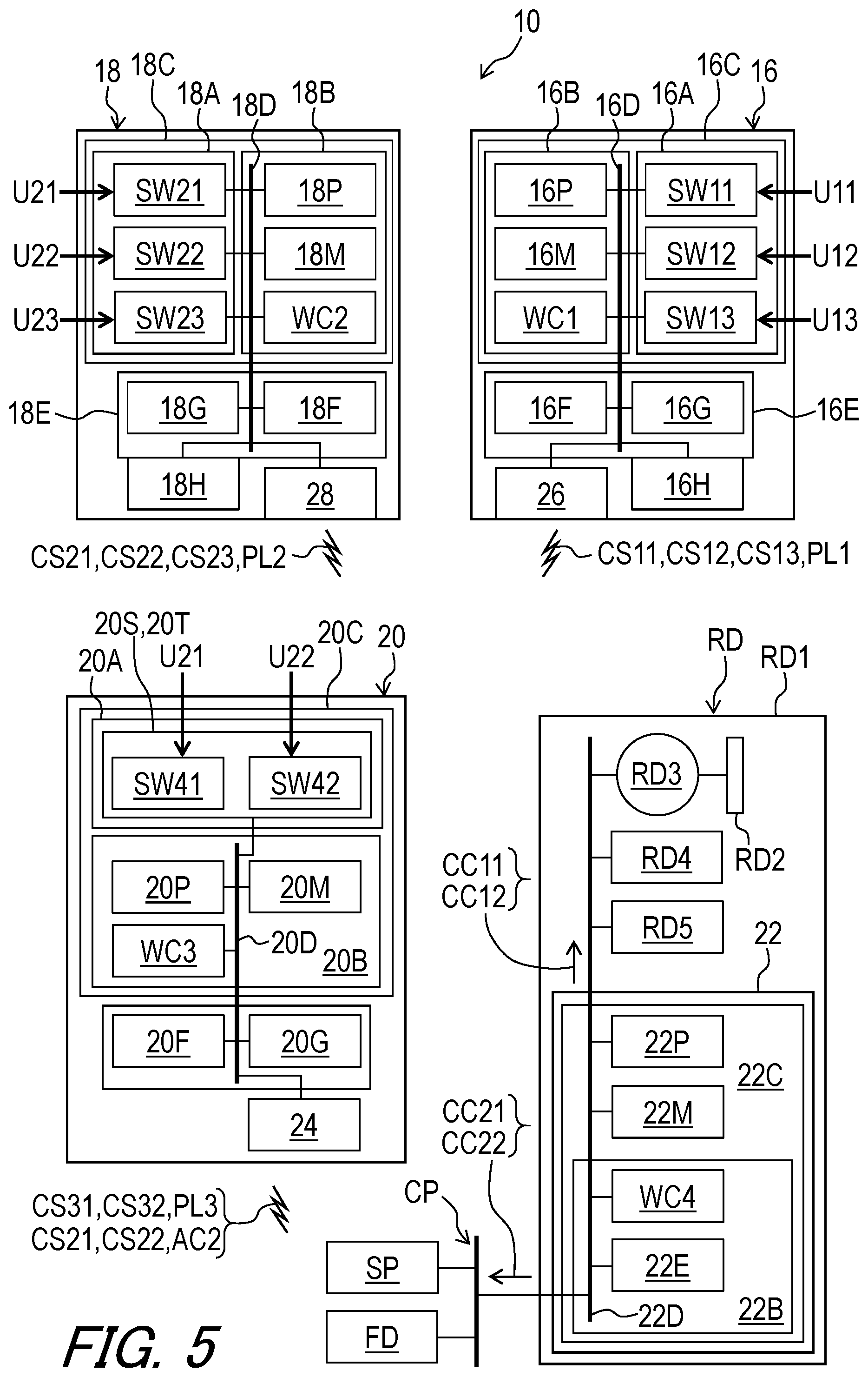 Patent US11814128 Figure 5 – Operating device and operating system for human-powered vehicle