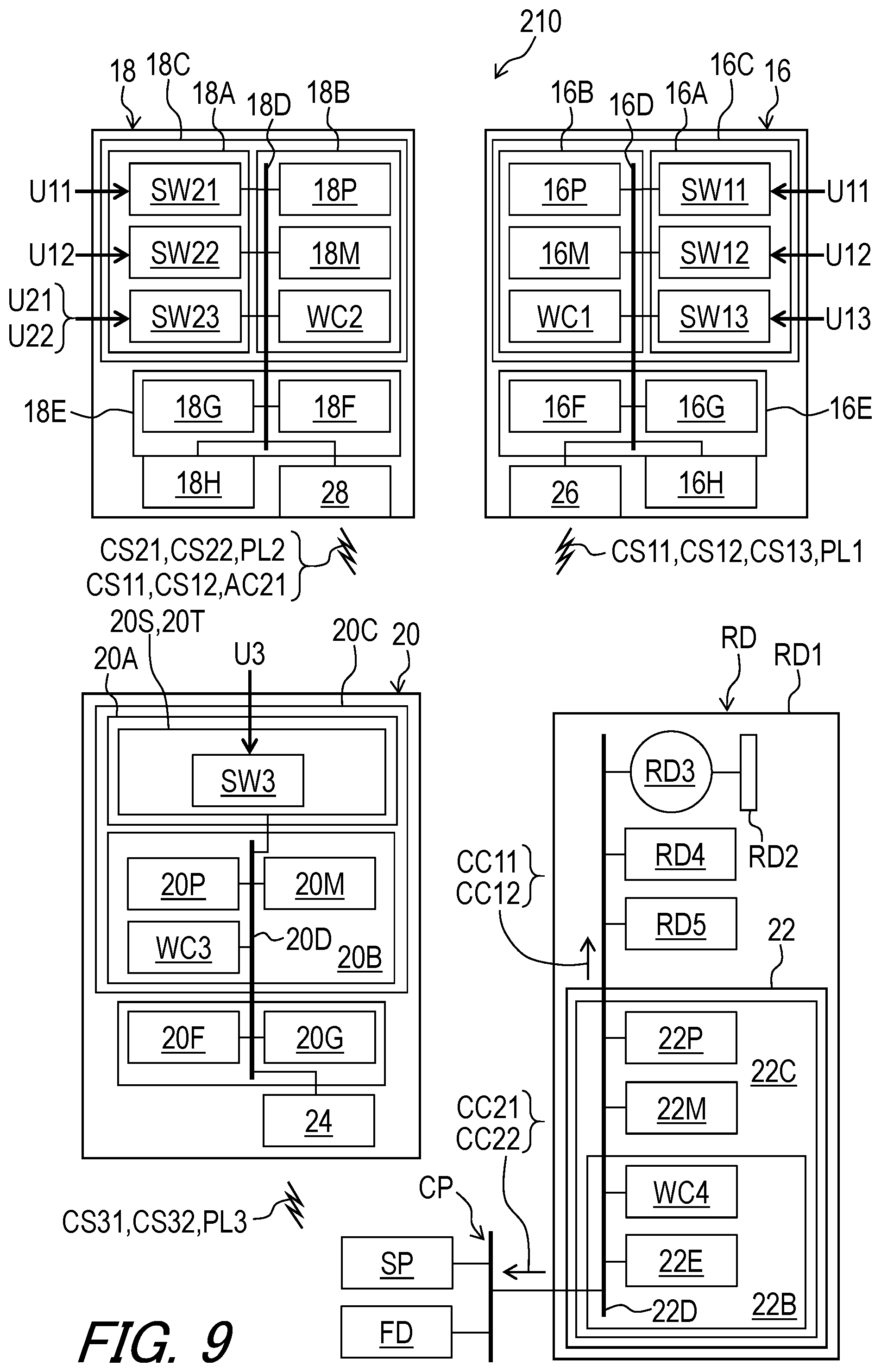Patent US11814128 Figure 9 – Operating device and operating system for human-powered vehicle