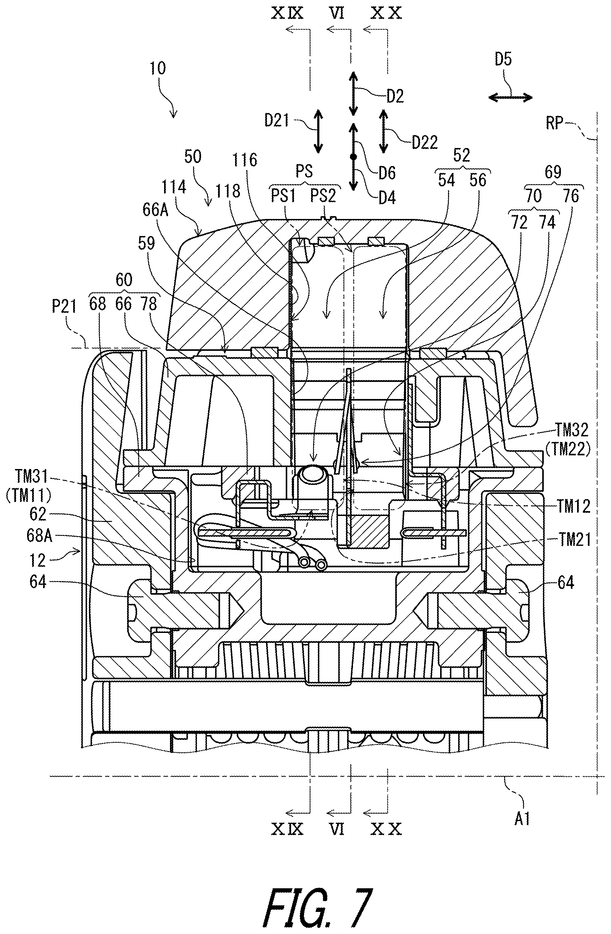 Patent US11814130 Figure 7 – Operating device for human-powered vehicle