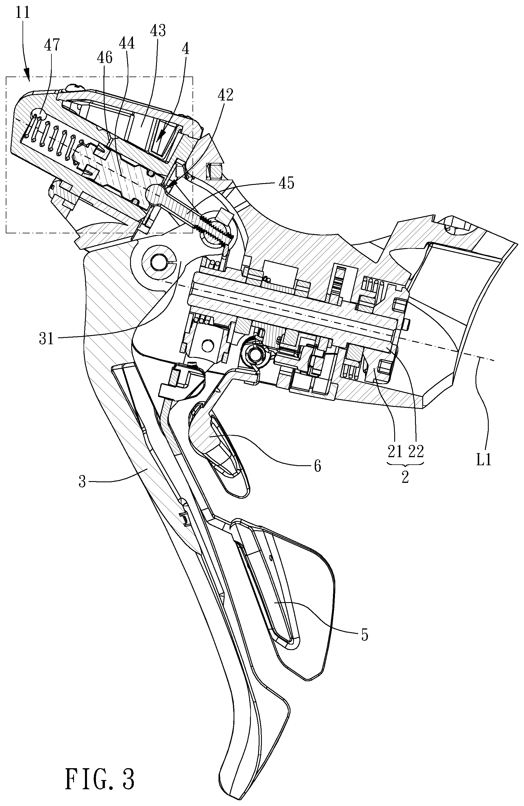 Patent US11814132 Figure 3 – Bicycle operating device