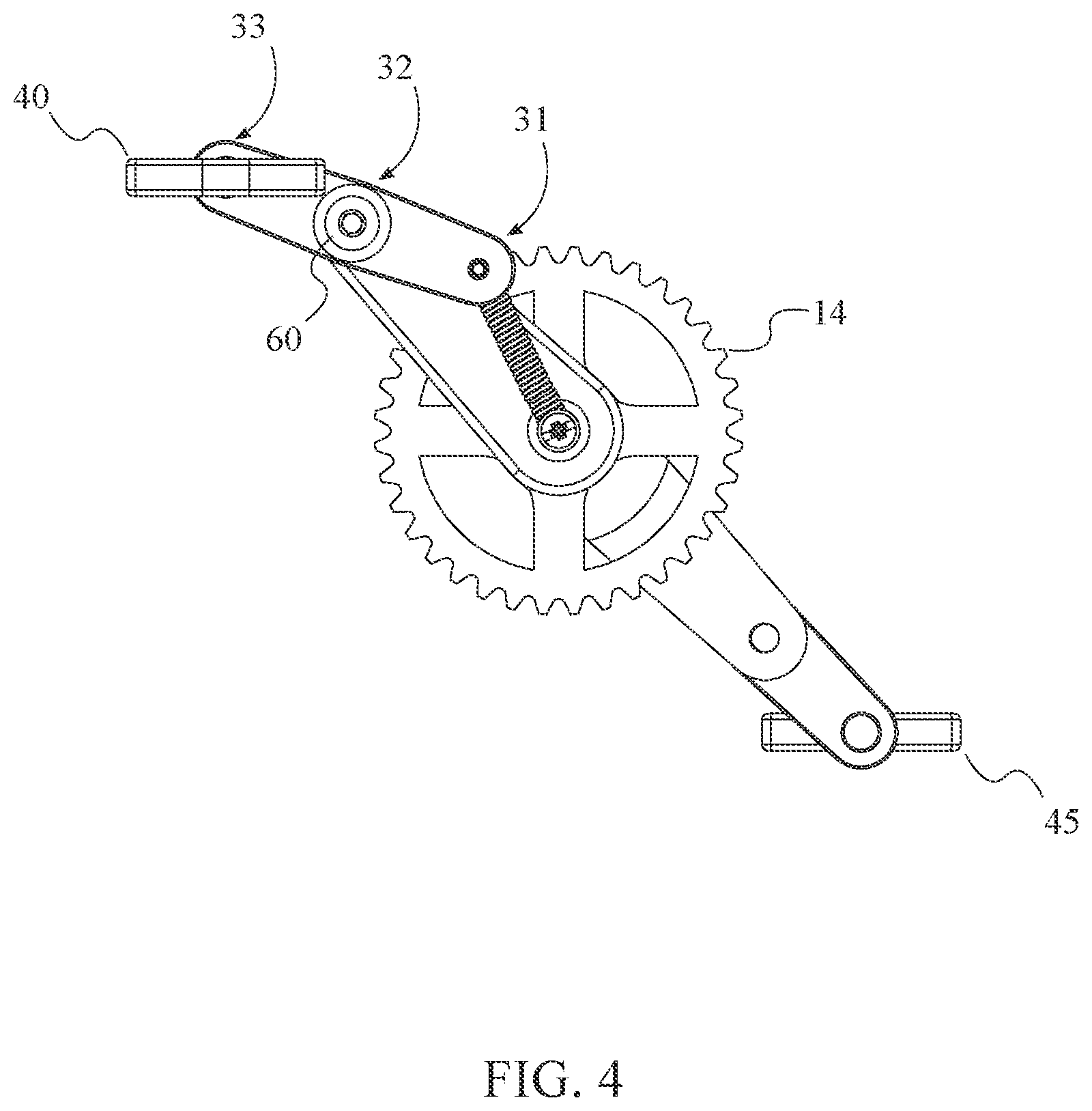 Patent US11814134 Figure 4 – Pivoting crank arm for increased torque
