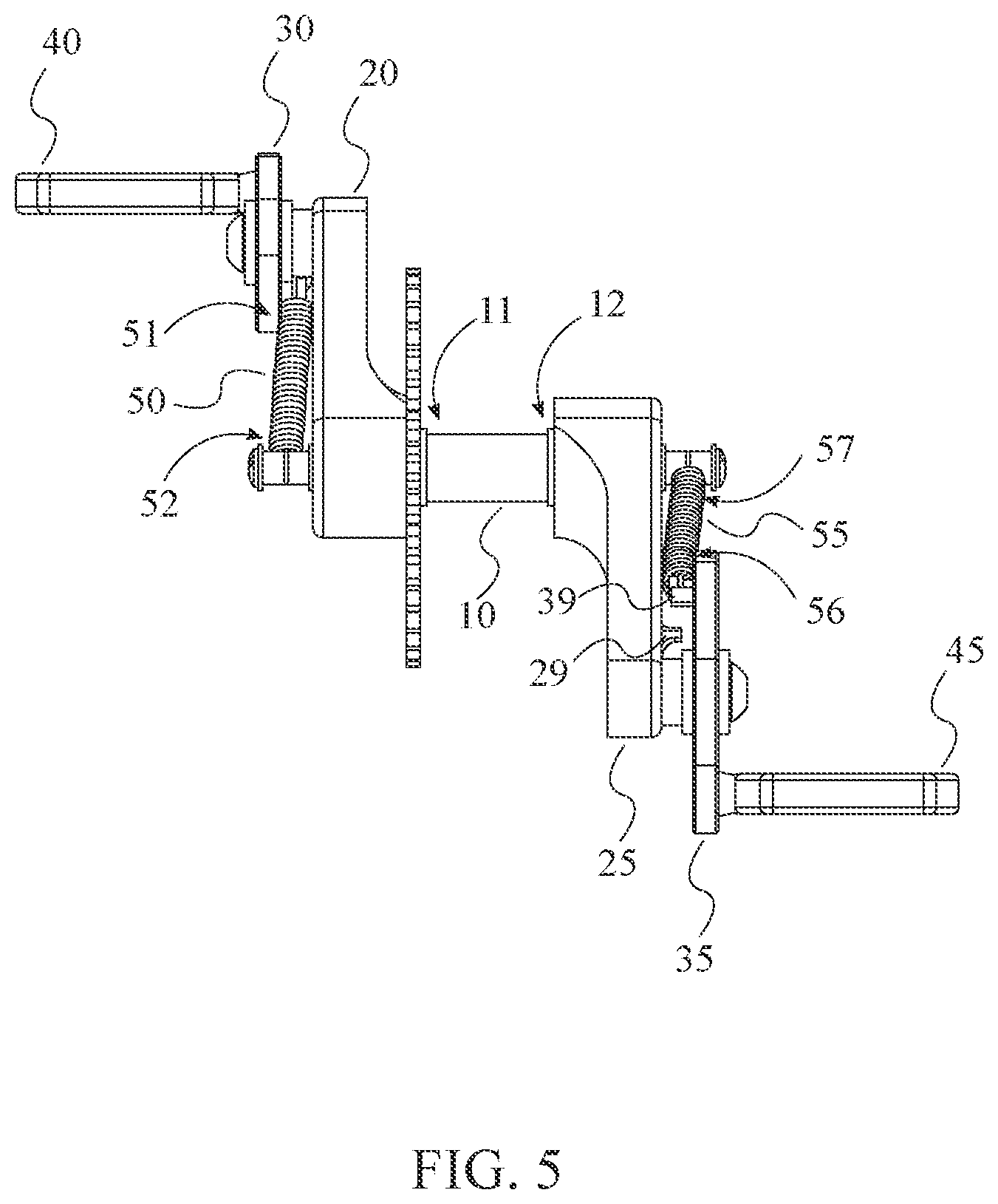 Patent US11814134 Figure 5 – Pivoting crank arm for increased torque