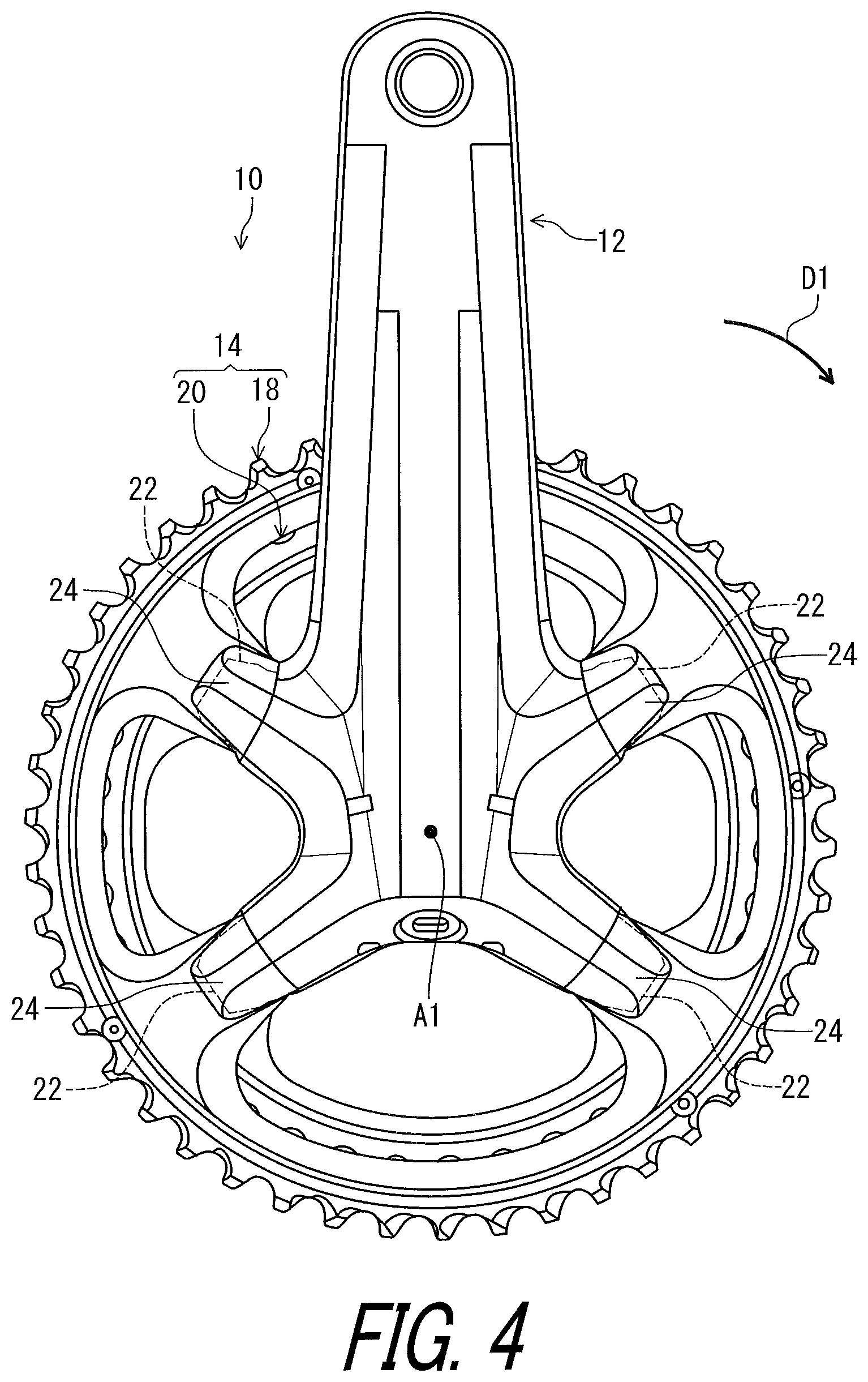 Patent US11814135 Figure 4 – Crank assembly for human powered vehicle