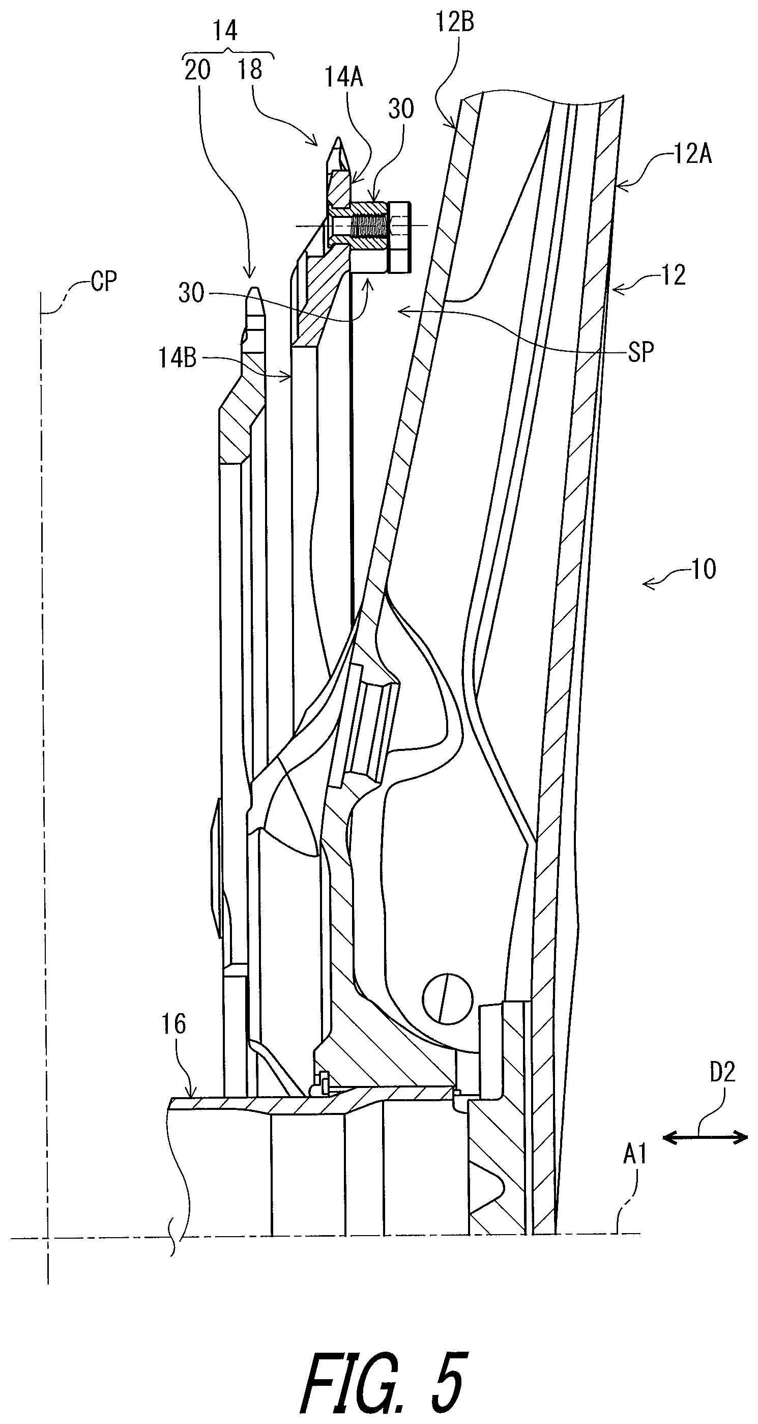 Patent US11814135 Figure 5 – Crank assembly for human powered vehicle