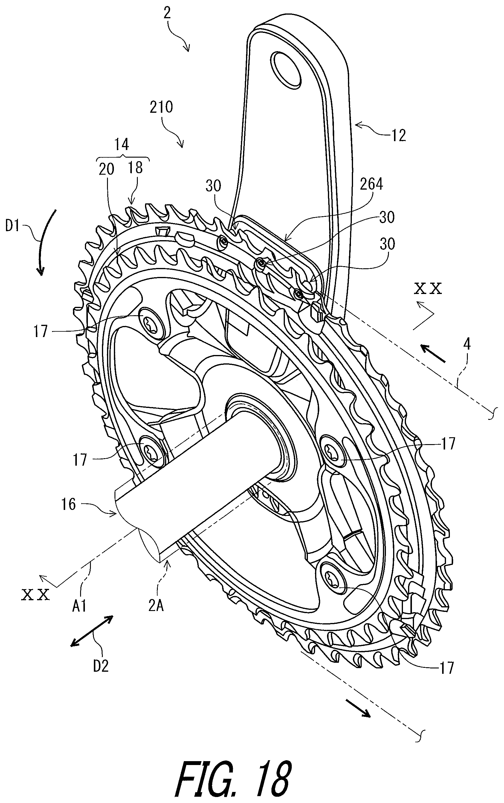 Patent US11814135 Figure 18 – Crank assembly for human powered vehicle