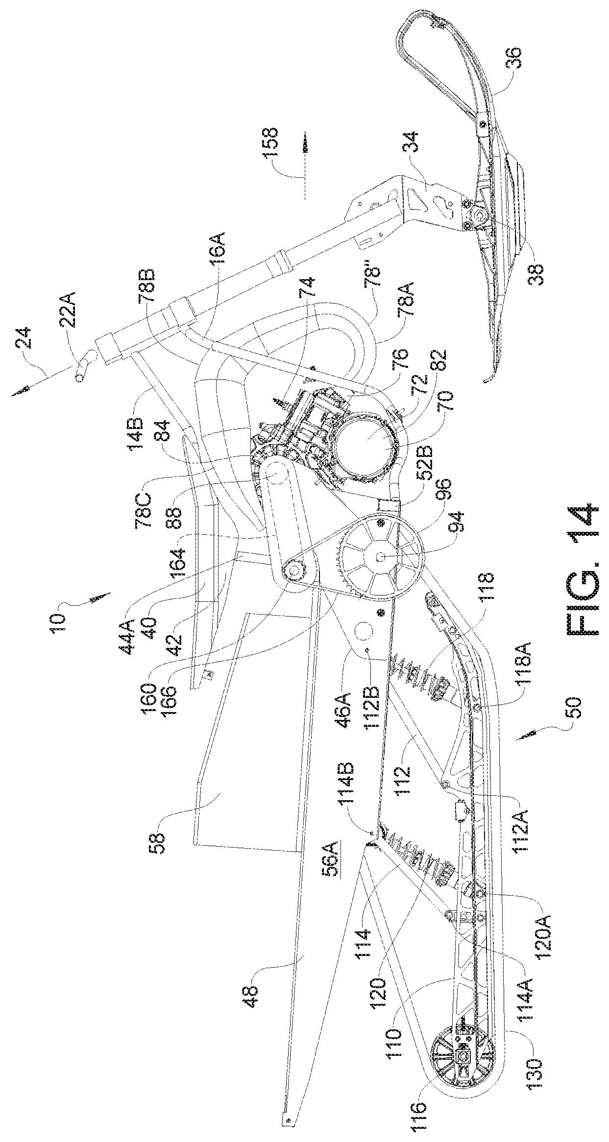 Patent US11814136 Figure 14 – Snow vehicle