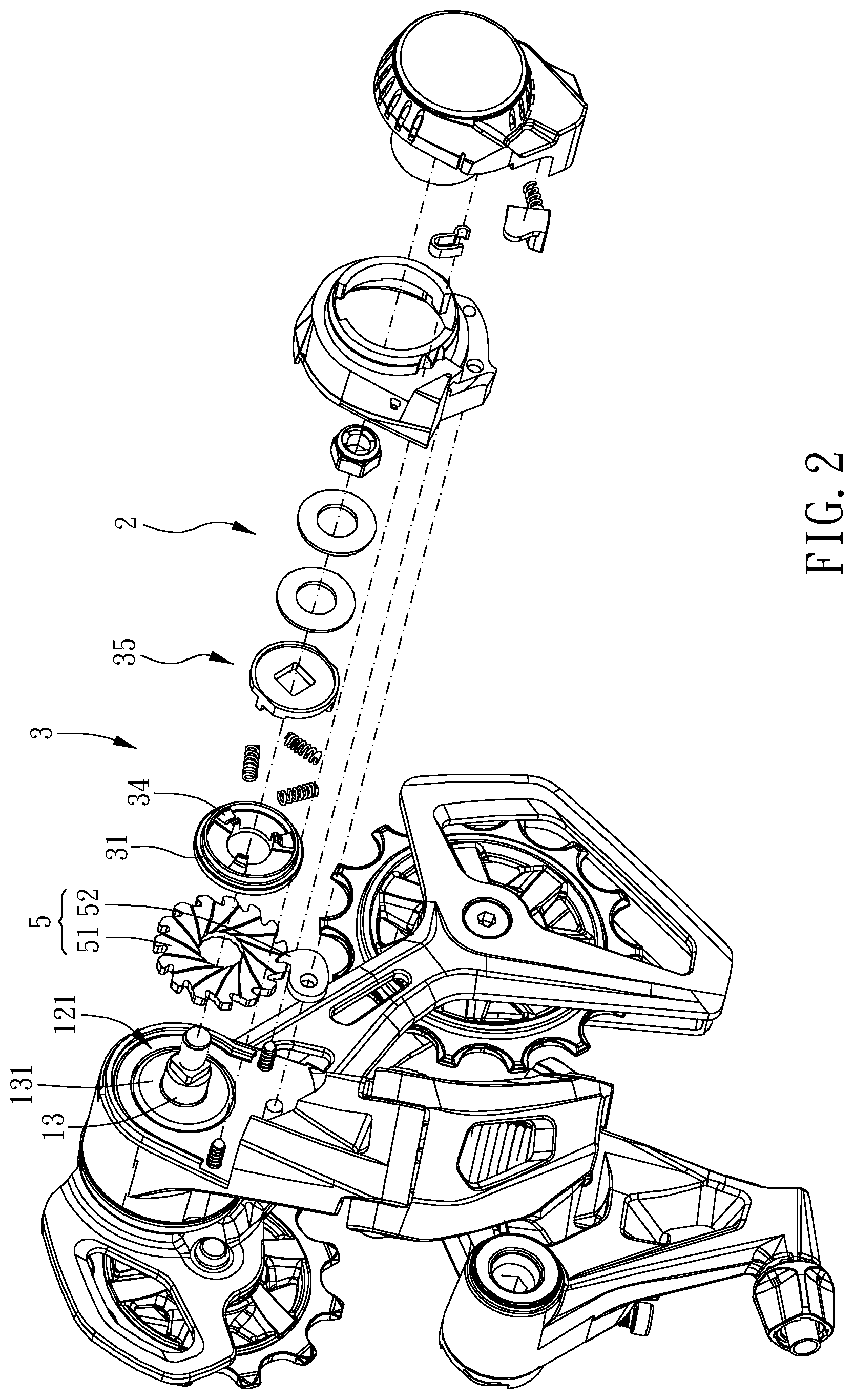 Patent US11814138 Figure 2 – Rear derailleur