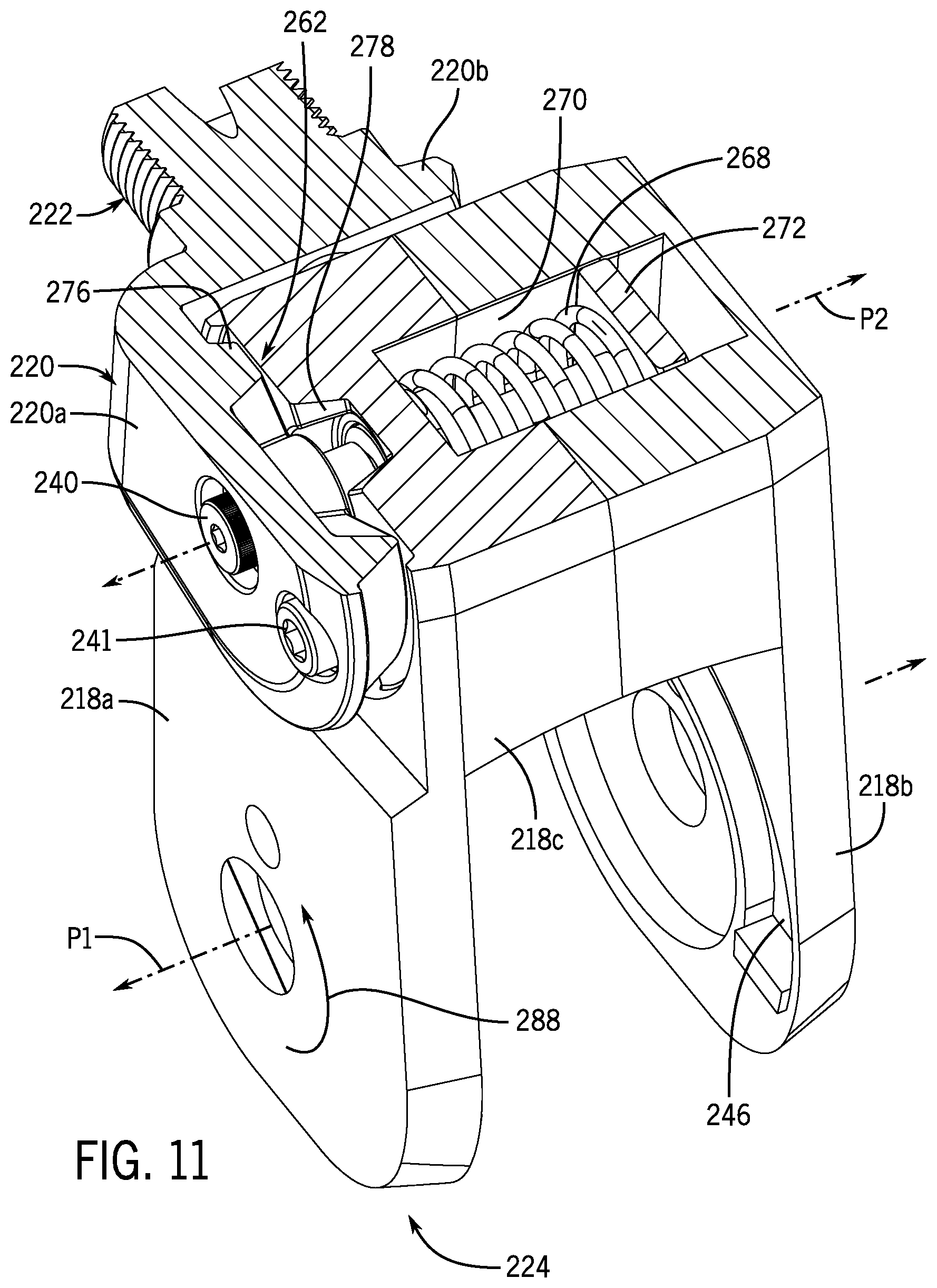Patent US11814139 Figure 10 – Assembly for extending and retracting elongated marine peripheral device