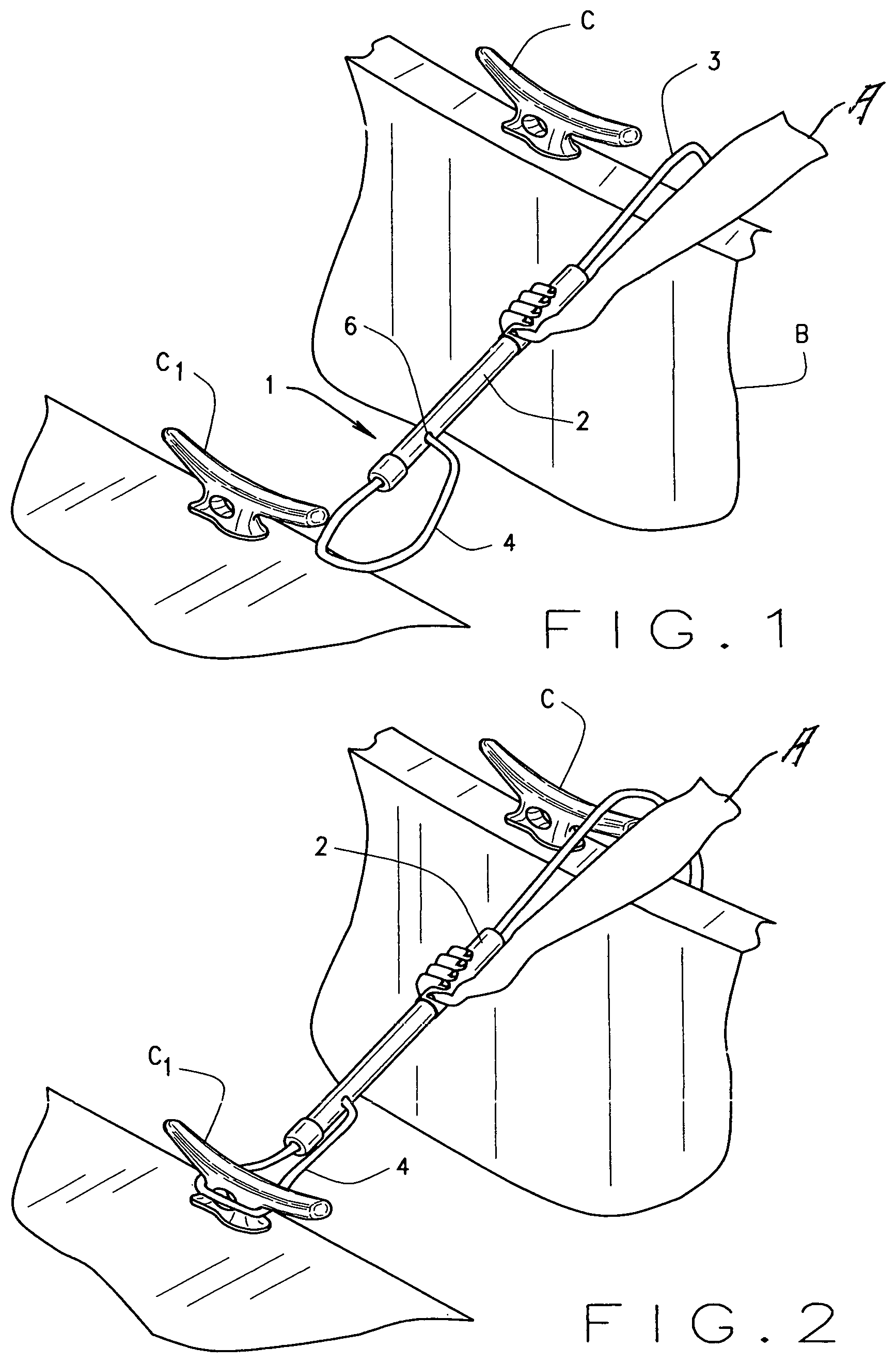 Patent US11814141 Figure 1 – Boat tie down apparatus