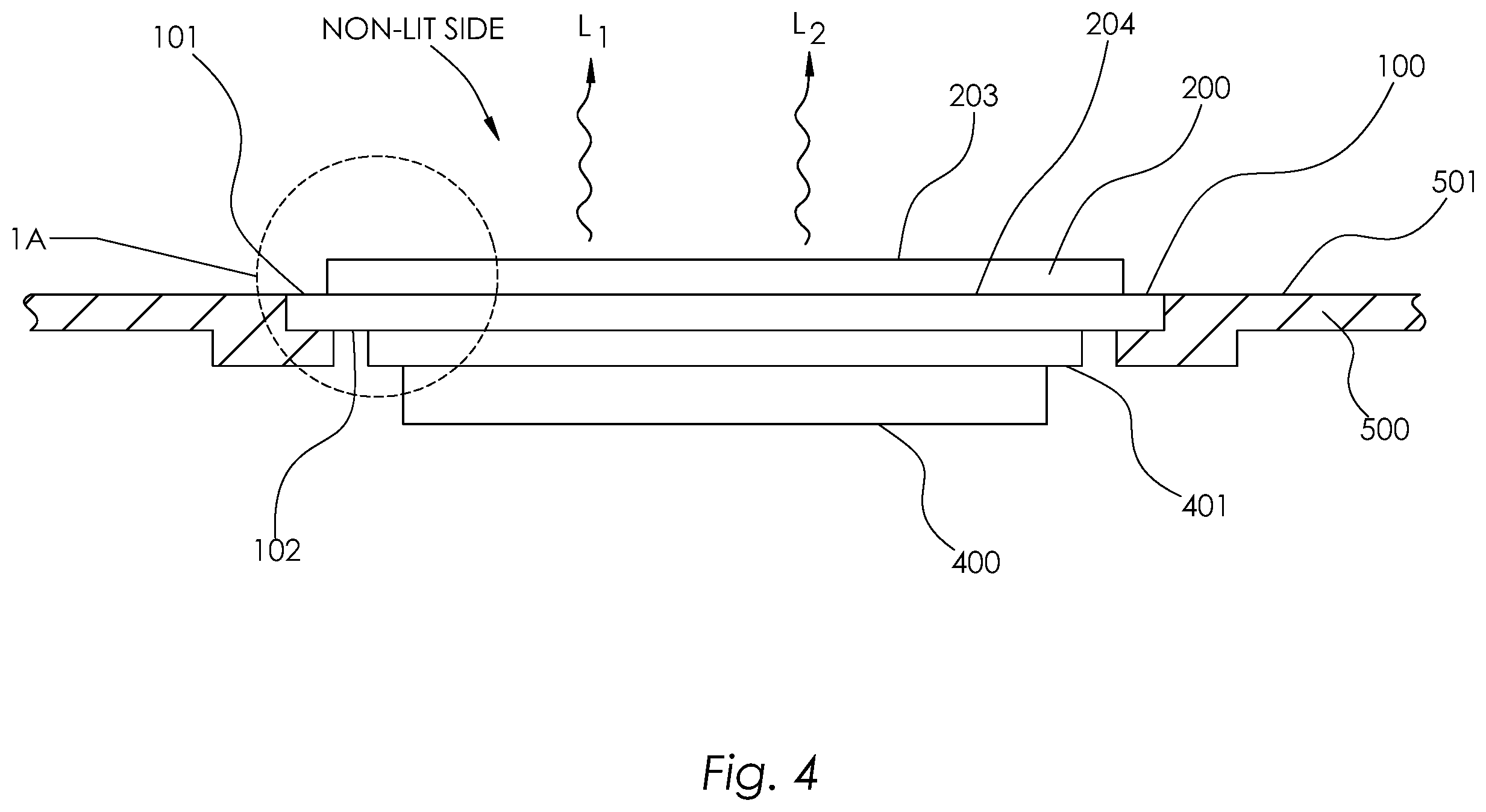Patent US11814142 Figure 6 – Backlighted surface covering