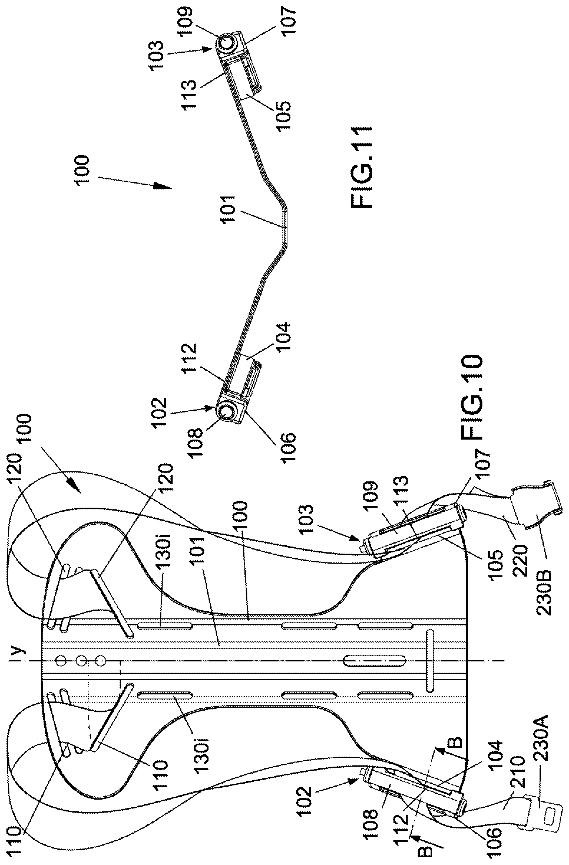 Patent US11814145 Figure 6 – Backrest for scuba diving with a single strap adjustment system